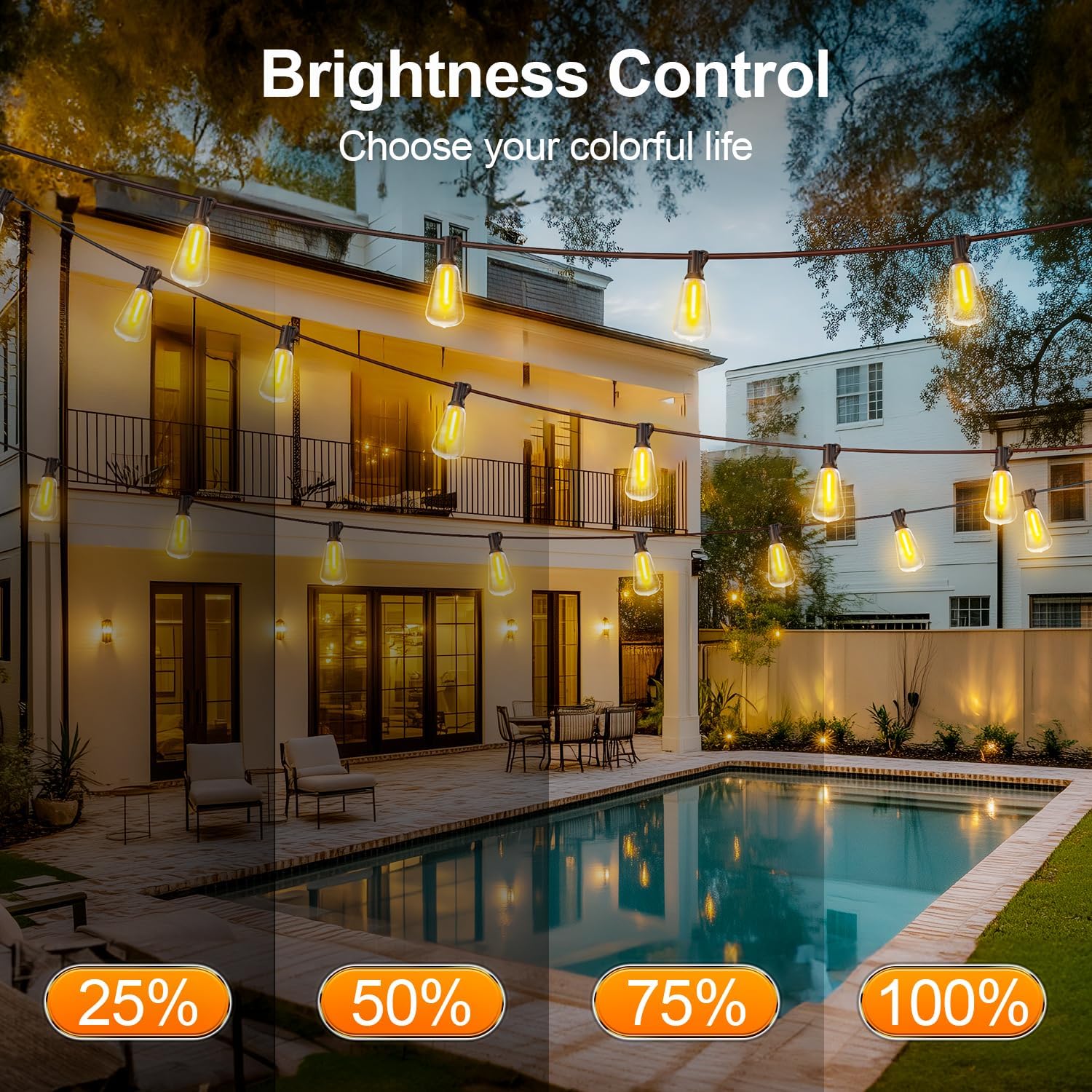 Outdoor Lights String Patio Outside - 100ft 30M LED Waterproof Light ST38 - Image 4