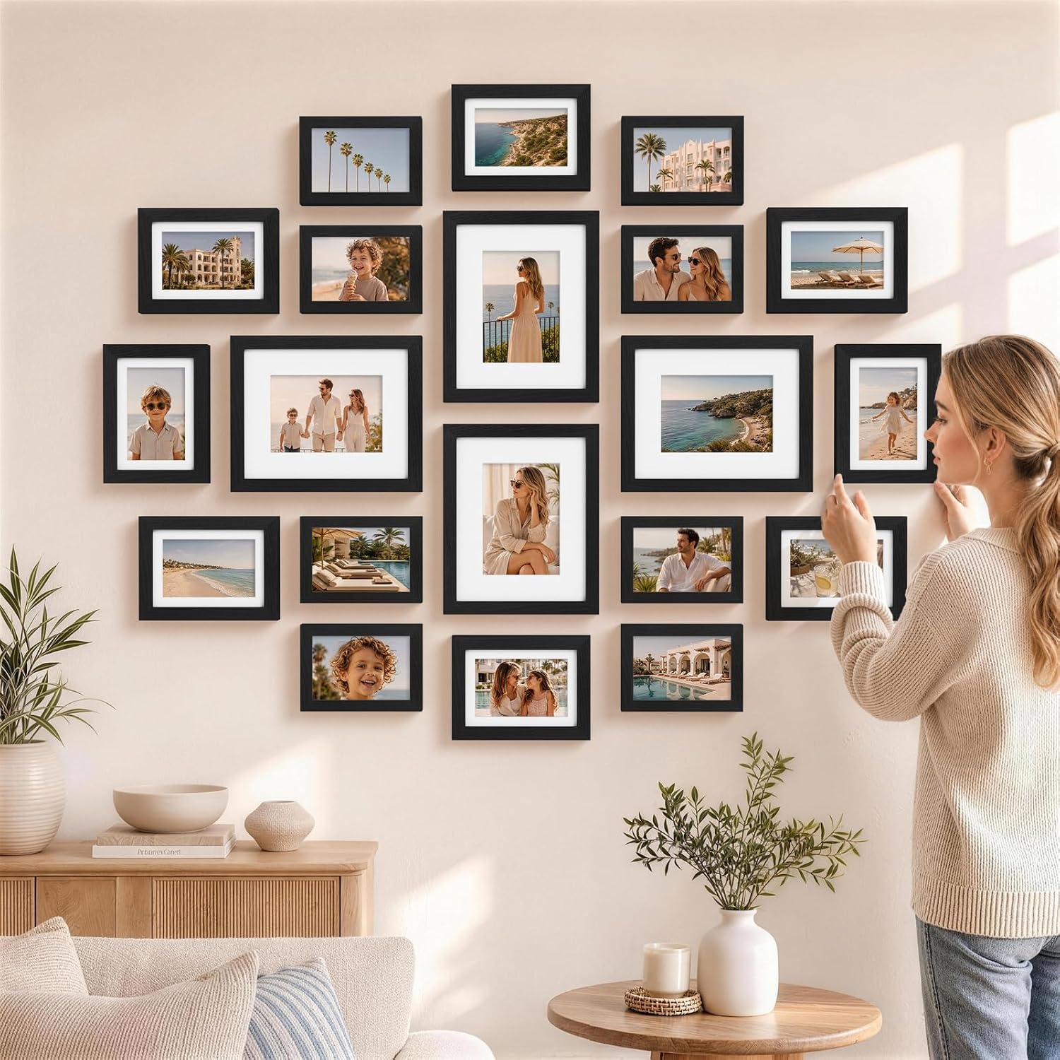 Pallene Picture Frames Collage Wall Decor Set of 20, Black - Image 6