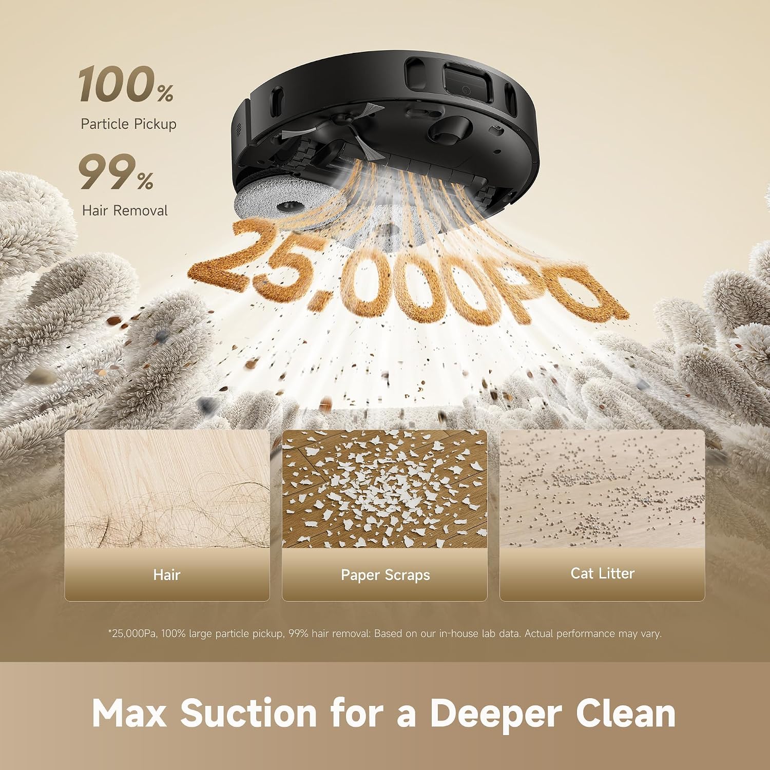 dreame D30 Ultra CE Robot Vacuum and Mop, 25,000Pa Powerful Suction - Image 2