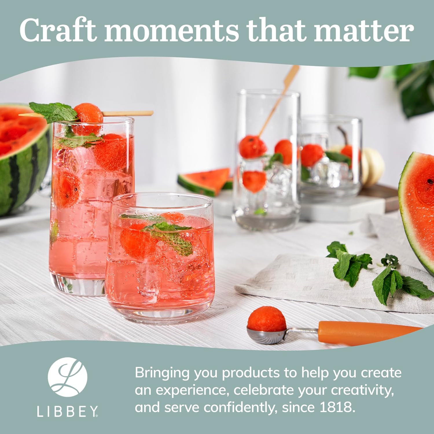 Libbey Ascent Tumbler & Rocks Drinking Glasses Set of 16, Clear Glass Cups - Image 6