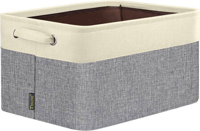 BALEINE 1 Pack Fabric Closet Storage Bins for Shelves, Linen Closet Organizers and Storage, Decorative Baskets for Organizing, Shelf, Clothes, Home, Office (Grey, 12"x8"x8")