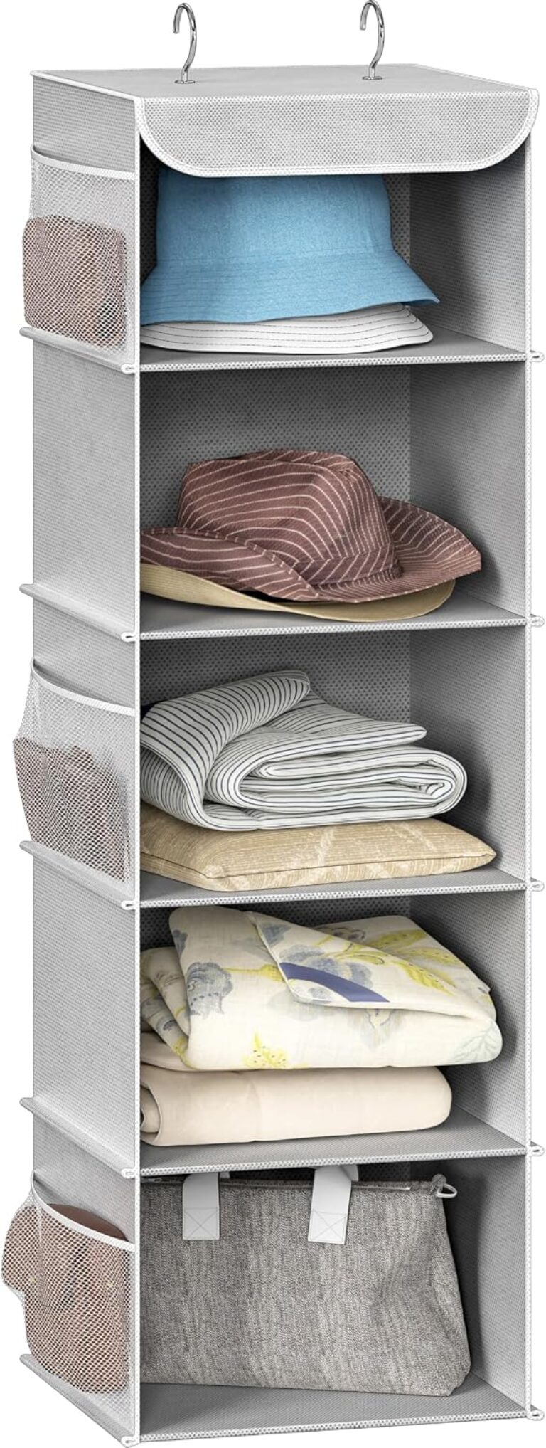Simple Houseware 5 Shelf Hanging Closet Organizer, Gray