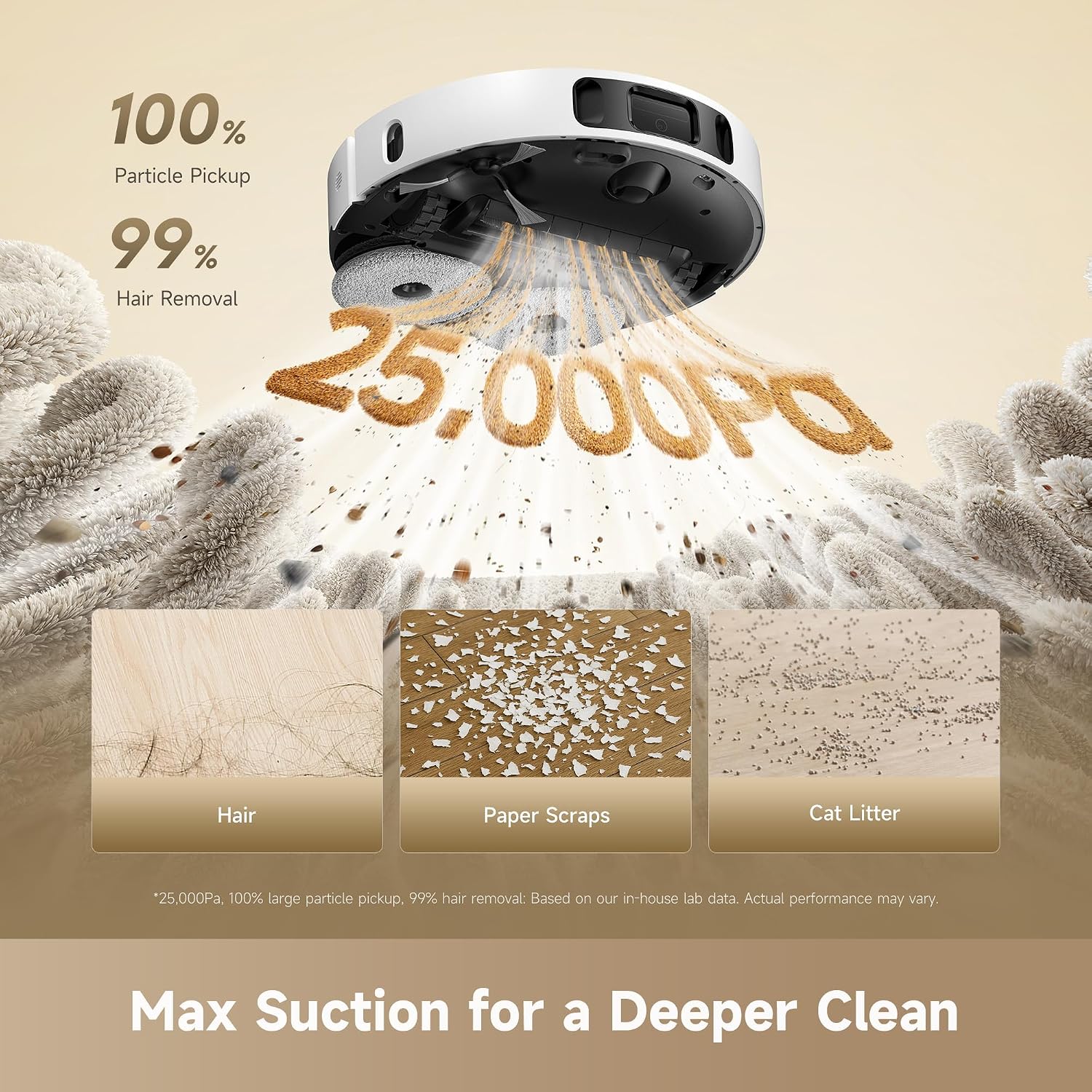 dreame D30 Ultra CE Robot Vacuum and Mop, 25,000Pa Powerful Suction - Image 2
