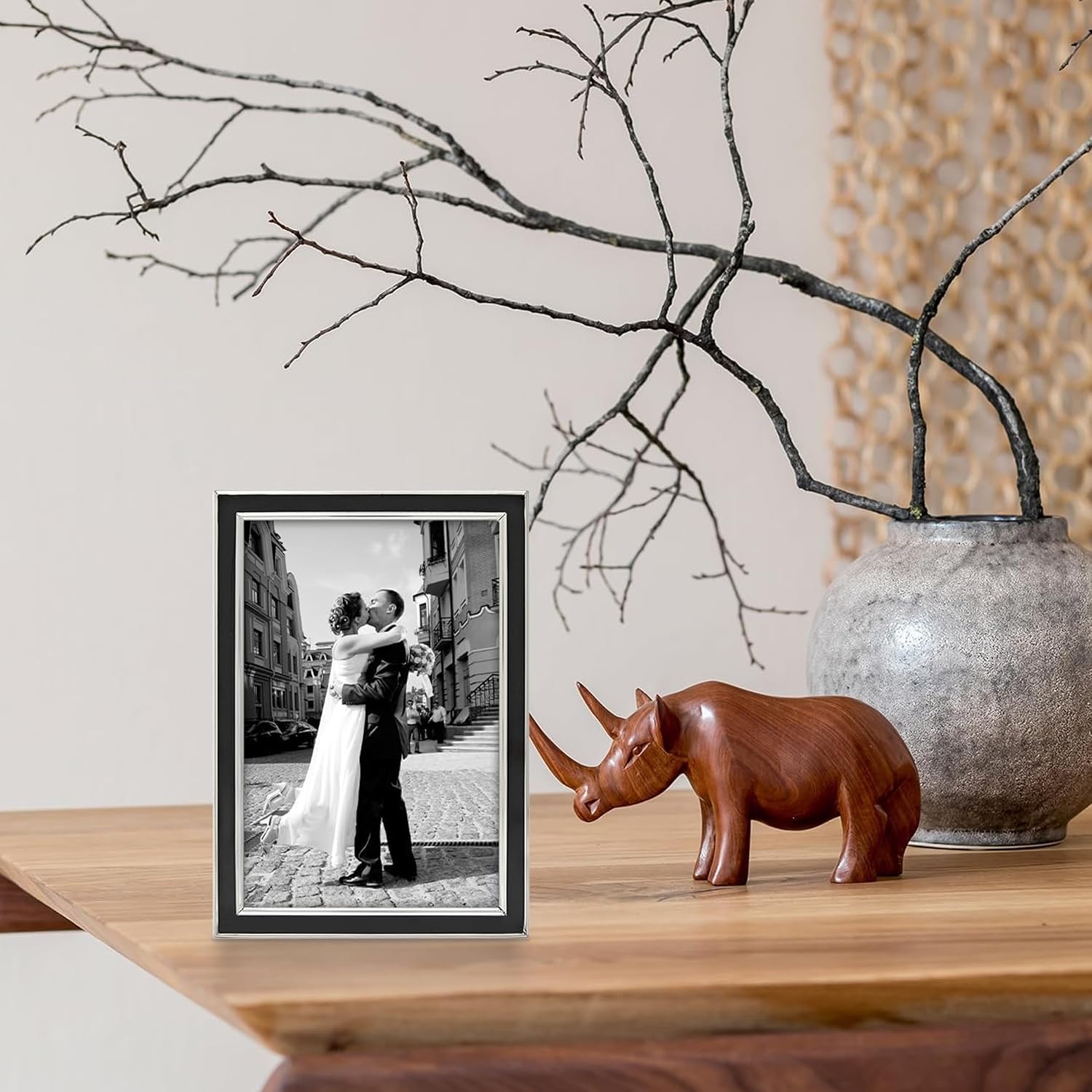 Siena Silver & Enamel Picture Frame, Tarnish Resistant Finish, Perfect Photo Frame for any End Table, Credenza, Shelf, or Nightstand, Silver Trim, White, 5x7 - Image 7