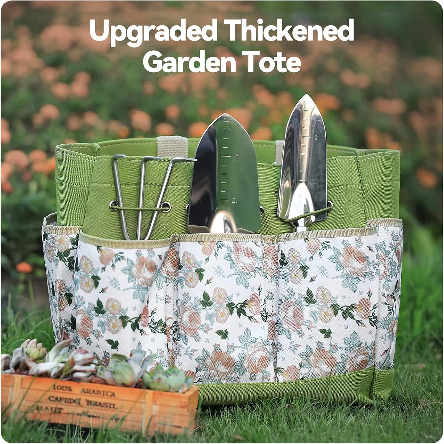 Grenebo Heavy Duty Gardening Tools with Handbag, Gardening Gifts for Women - Image 2