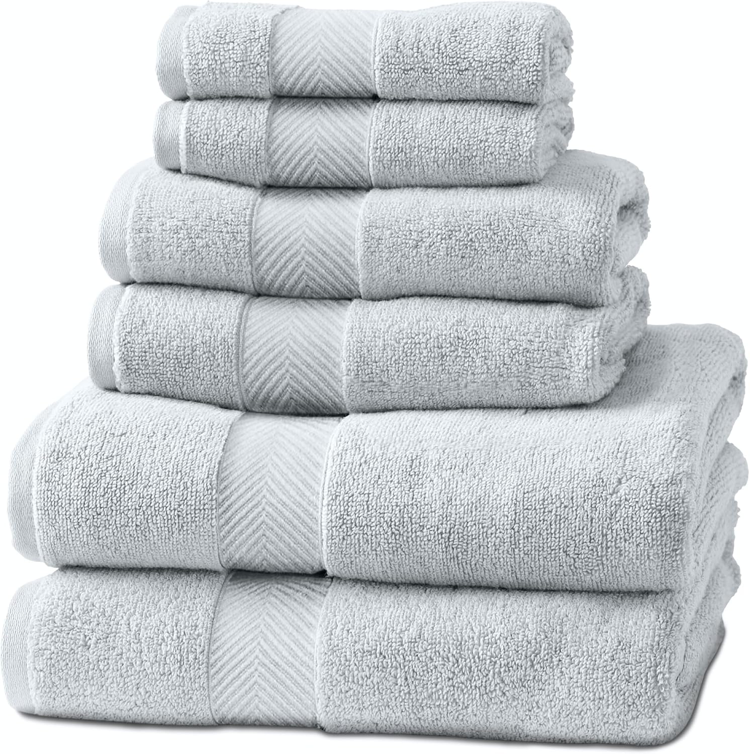 Viscose from Bamboo Bath Towels Set of 6 - Extra Plush 700 GSM Quick Dry Cotton Blend for Luxury Bathroom Comfort - Super Soft, Large, Absorbent - Mist