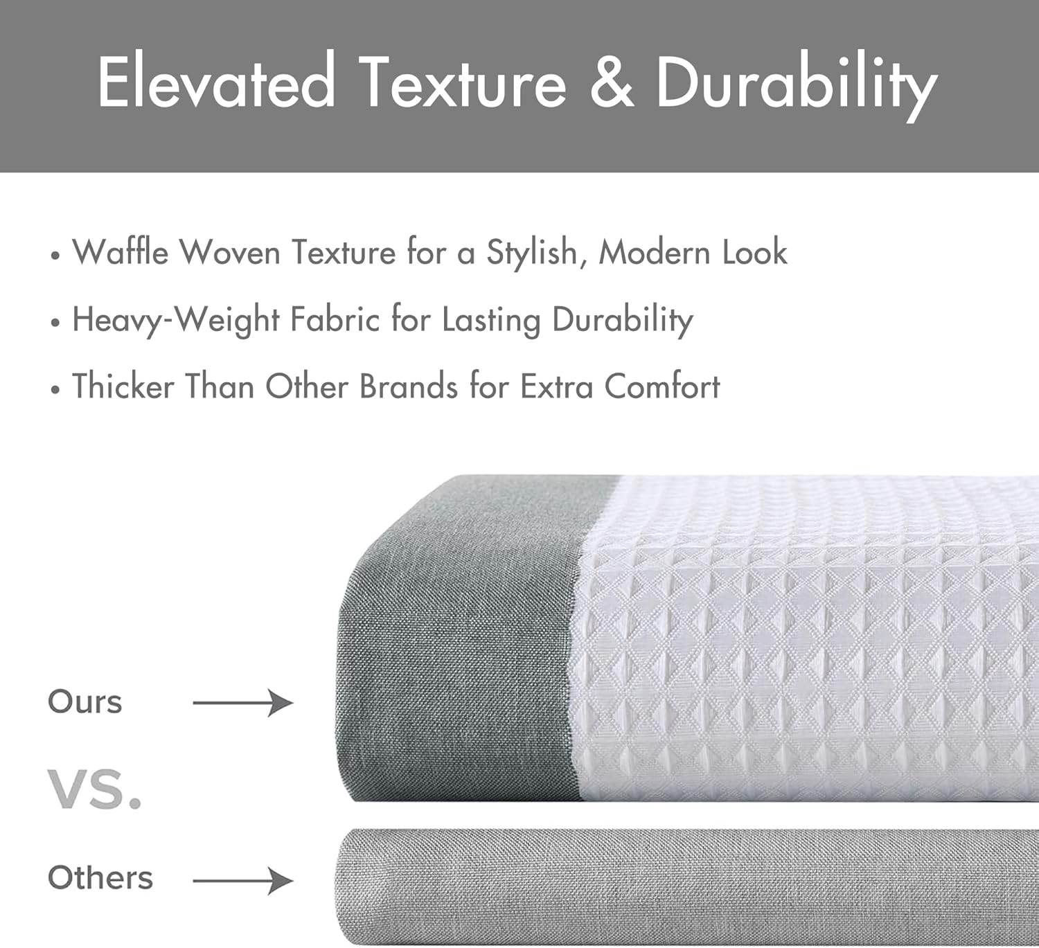 Madison Park Spa Waffle Weave Extra Long Shower Curtain, 72 x 84, Charcoal - Image 5
