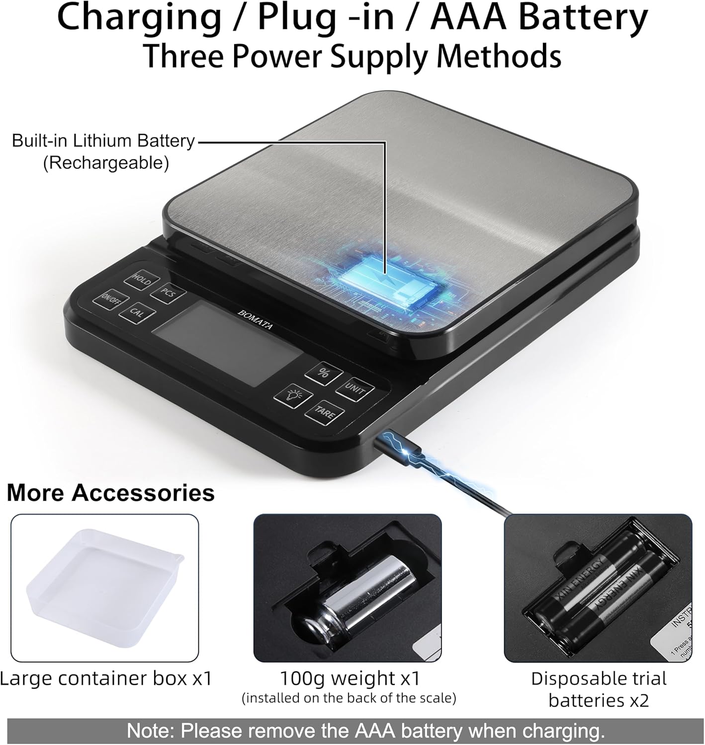 BOMATA Large Kitchen Scale 0.1g/0.001oz High Precision, 11lb Bakery Scale - Image 5