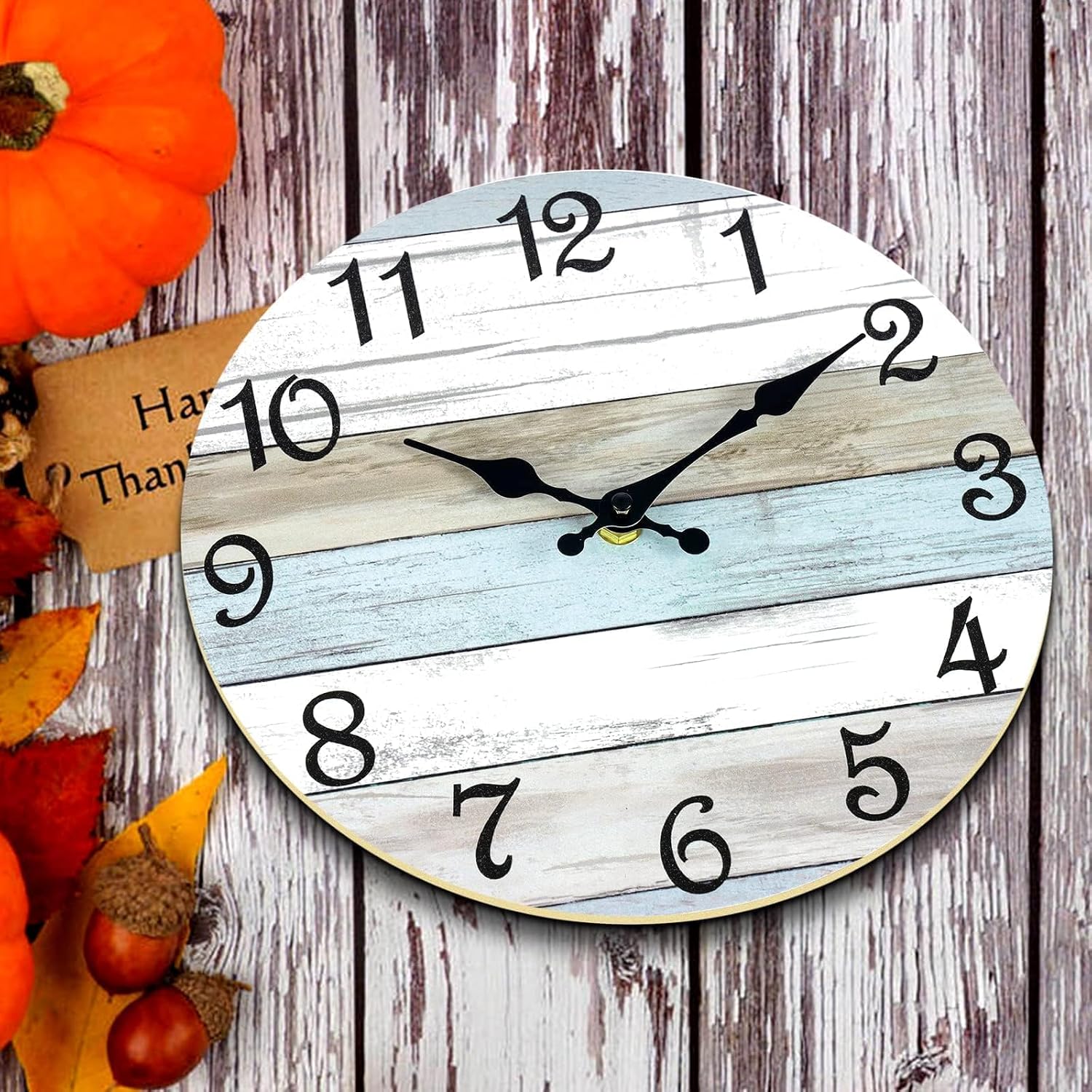 CHYLIN Wall Clock Non-Ticking Battery Operated Silent Rustic Coastal - Image 7