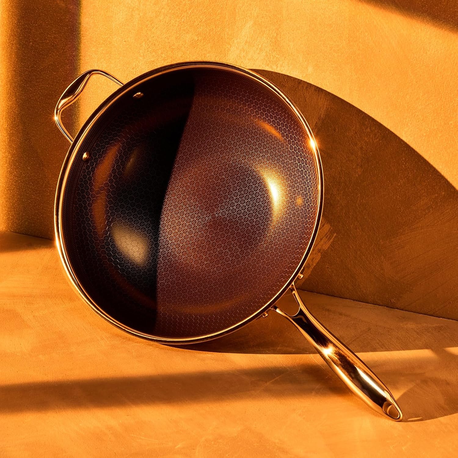 HexClad 12" Hybrid Nonstick Wok, Dishwasher and Oven Safe, Induction-Ready - Image 2