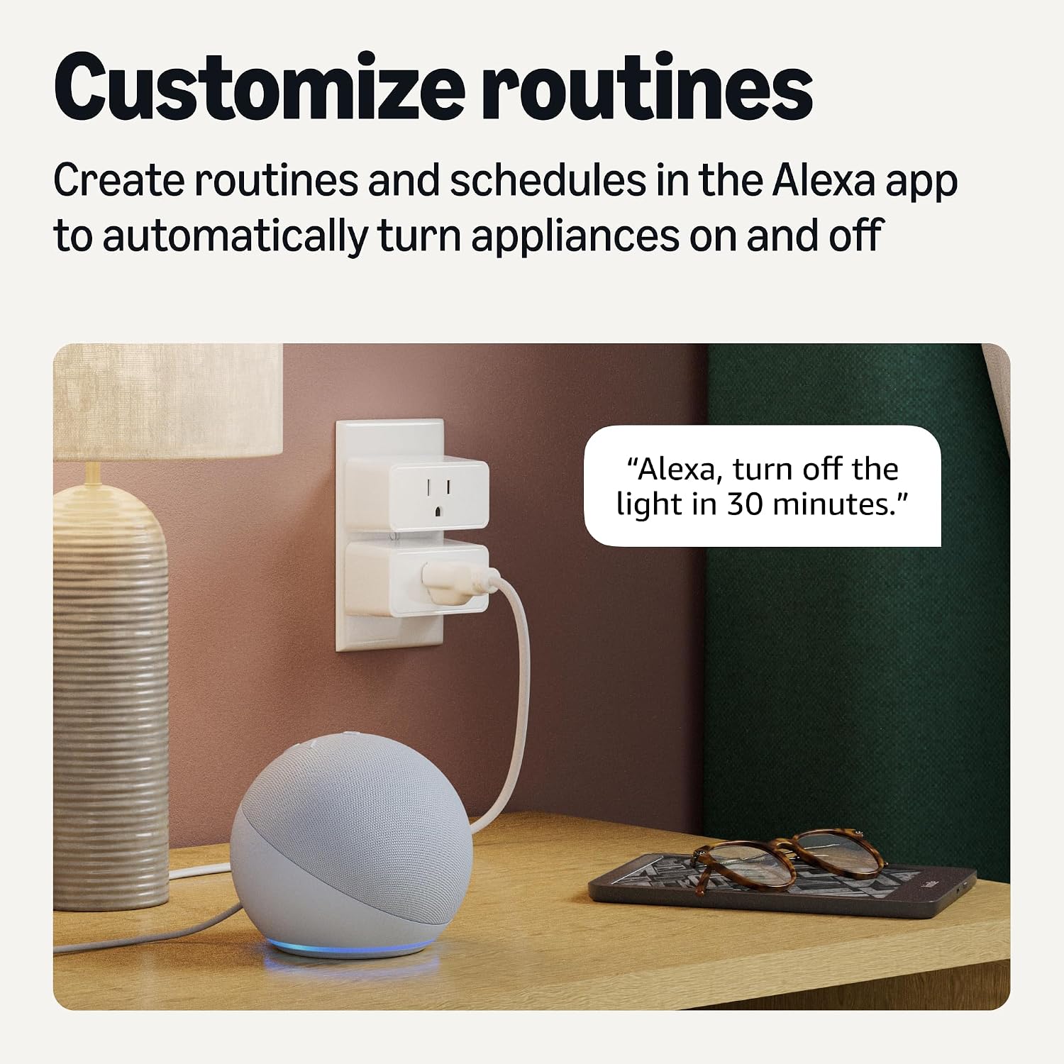 Amazon Basics Smart Plug, Works with Alexa Only, Voice Control, Remote APP Control, Schedule, Compact Design, Versatile, 2.4 GHz Wi-Fi, No Hub Required, 4-Pack, White - Image 4