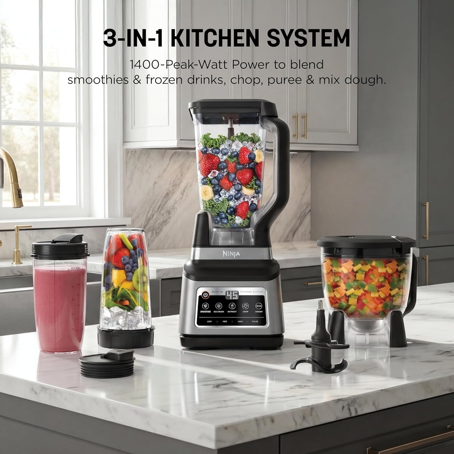 Ninja BN801 Professional Plus Kitchen System, 1400WP, Auto-iQ, Grey - Image 2