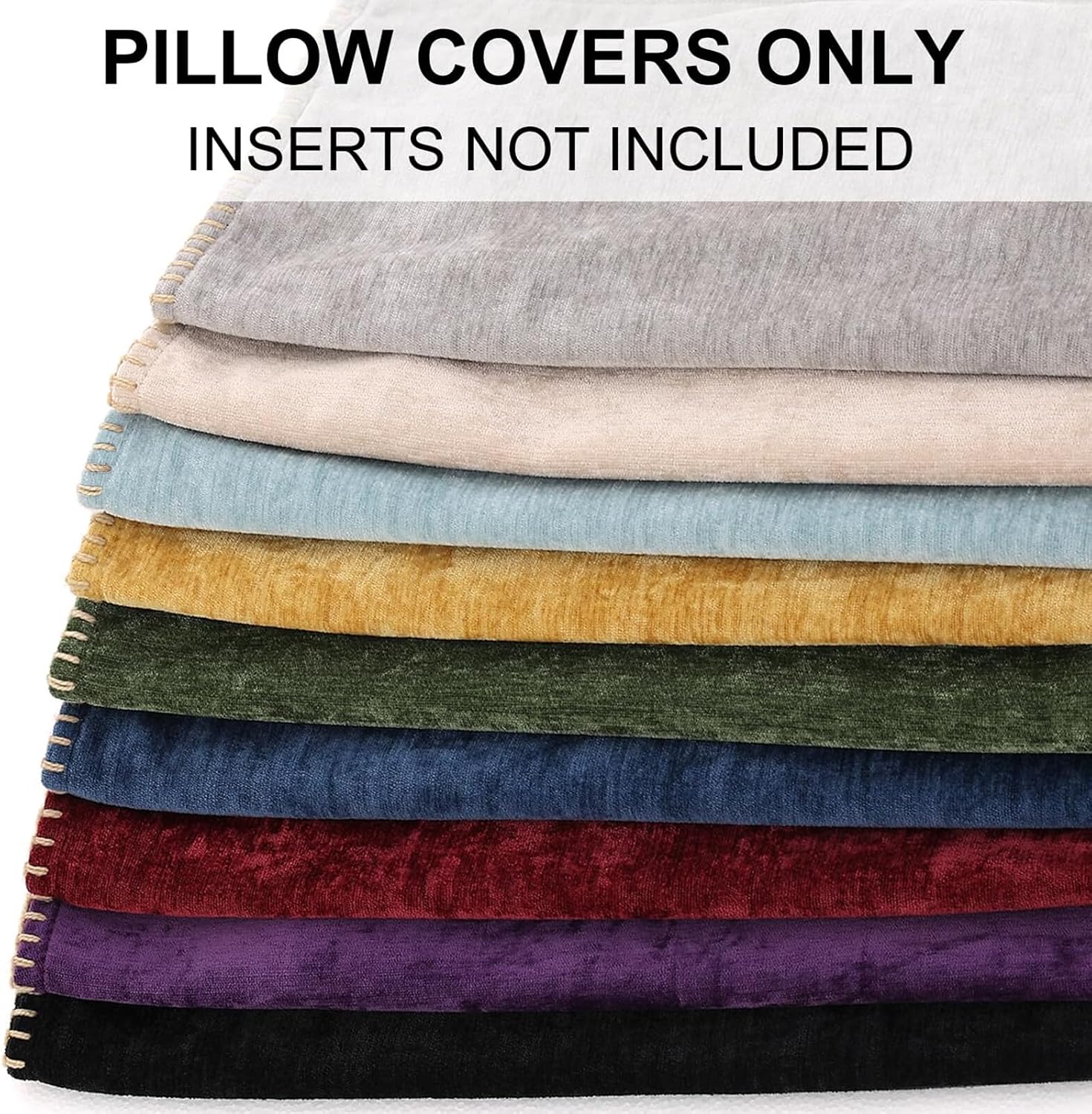 decorUhome Soft Chenille Throw Pillow Covers 20x20 Set of 2 Beige - Image 9