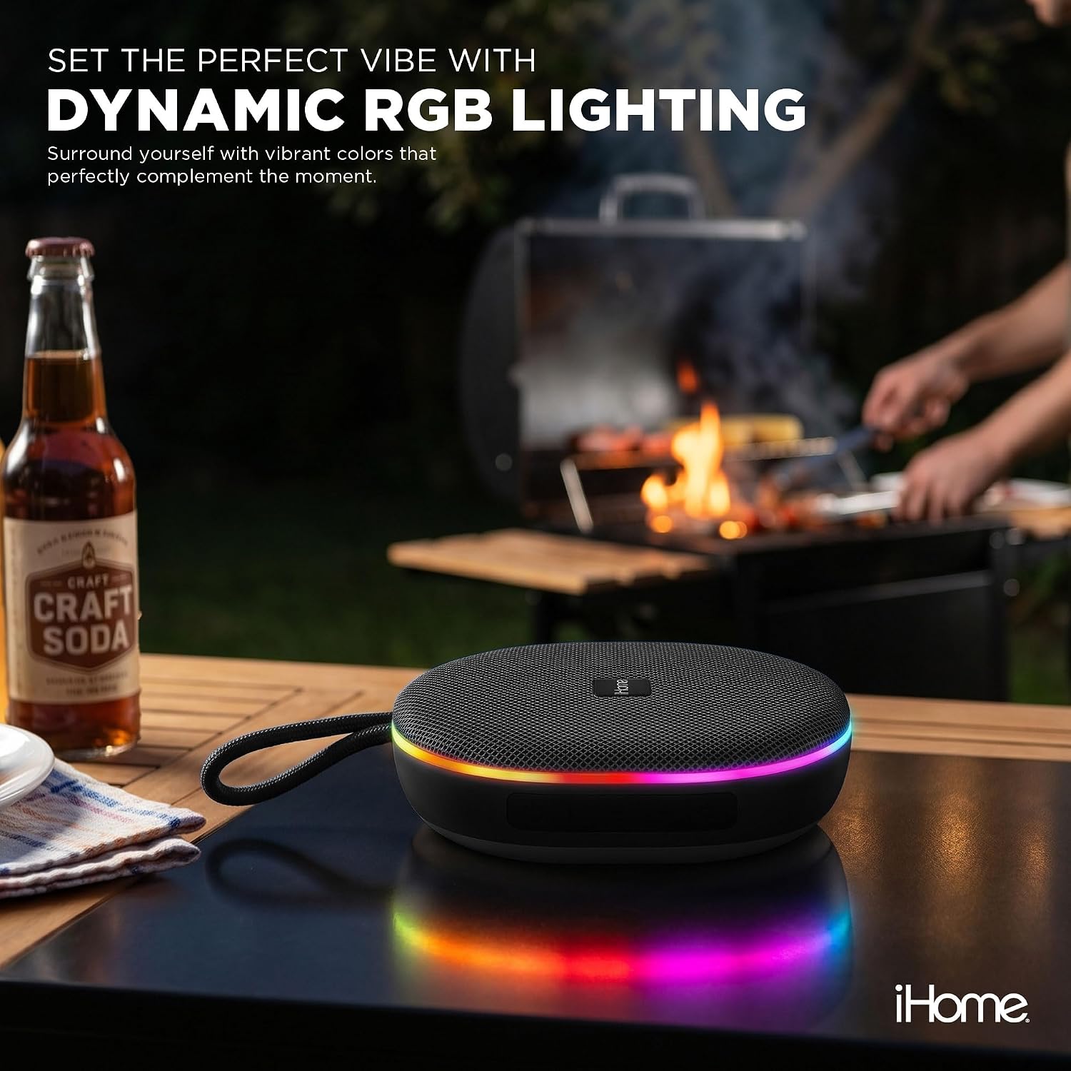 iHome Venture Wireless Portable Bluetooth Speaker with RGB Lights - Image 5