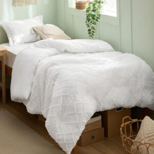 Bedsure White Boho Twin Duvet Cover...