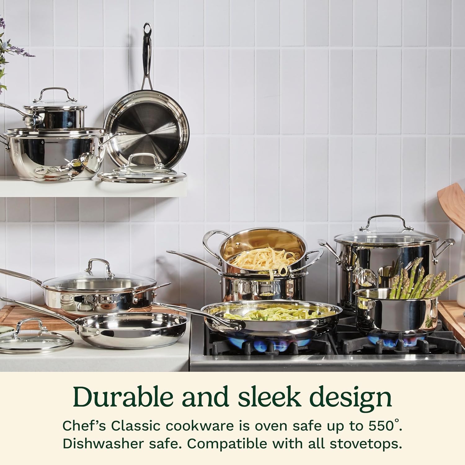 Cuisinart 1.5 Quart Sauce Pan with Cover, Stainless Steel Pot with Lid, Small Kitchen Pots, Dishwasher Safe, Compatible with Induction, Electric, Gas Cooktops, Oven Safe Saucepan, Cool Grip Handles - Image 5