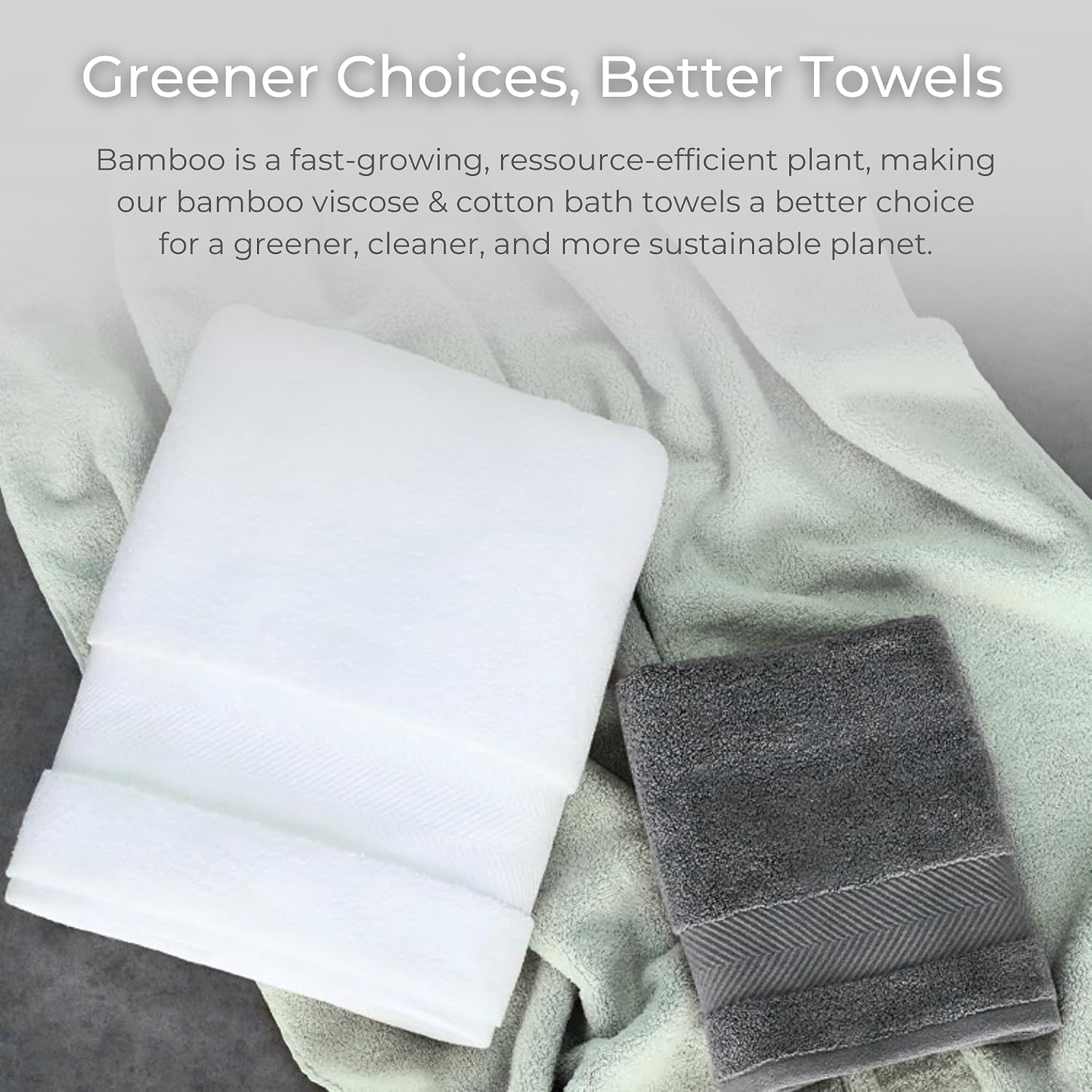 Viscose from Bamboo Bath Towels Set of 6 - Extra Plush 700 GSM Quick Dry Cotton Blend for Luxury Bathroom Comfort - Super Soft, Large, Absorbent - Graphite - Image 7