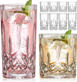 Qipecedm Drinking Glasses, 8 Piece ...