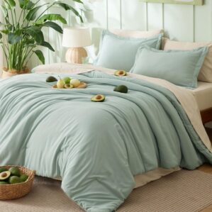 Bedsure Queen Bed in a Bag, Sage Gr...