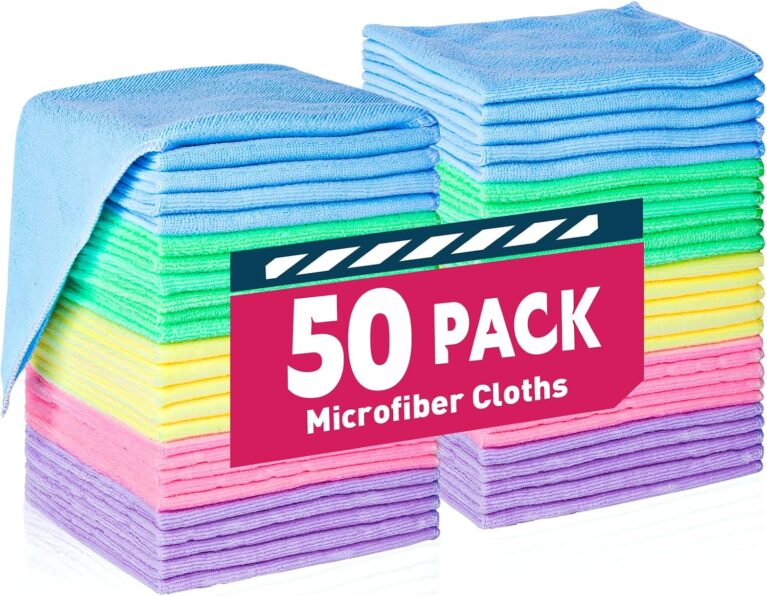 TEAWOO Microfiber Cleaning Cloths-50 Pack, Microfiber Towels Bulk