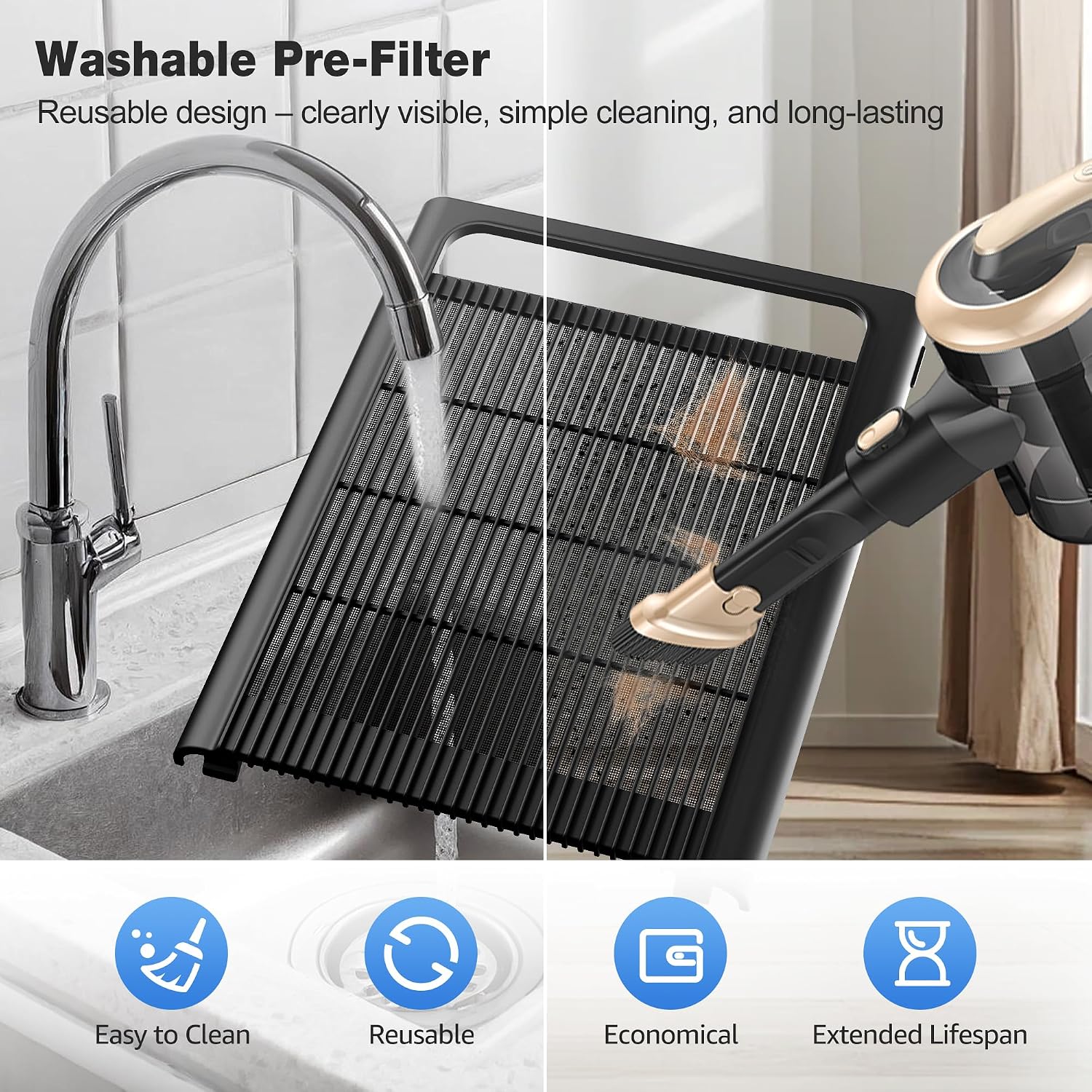 KNKA Air Purifiers for Home Bedroom Up to 1,695 Ft² in 1 Hr, APH4000, Black - Image 6