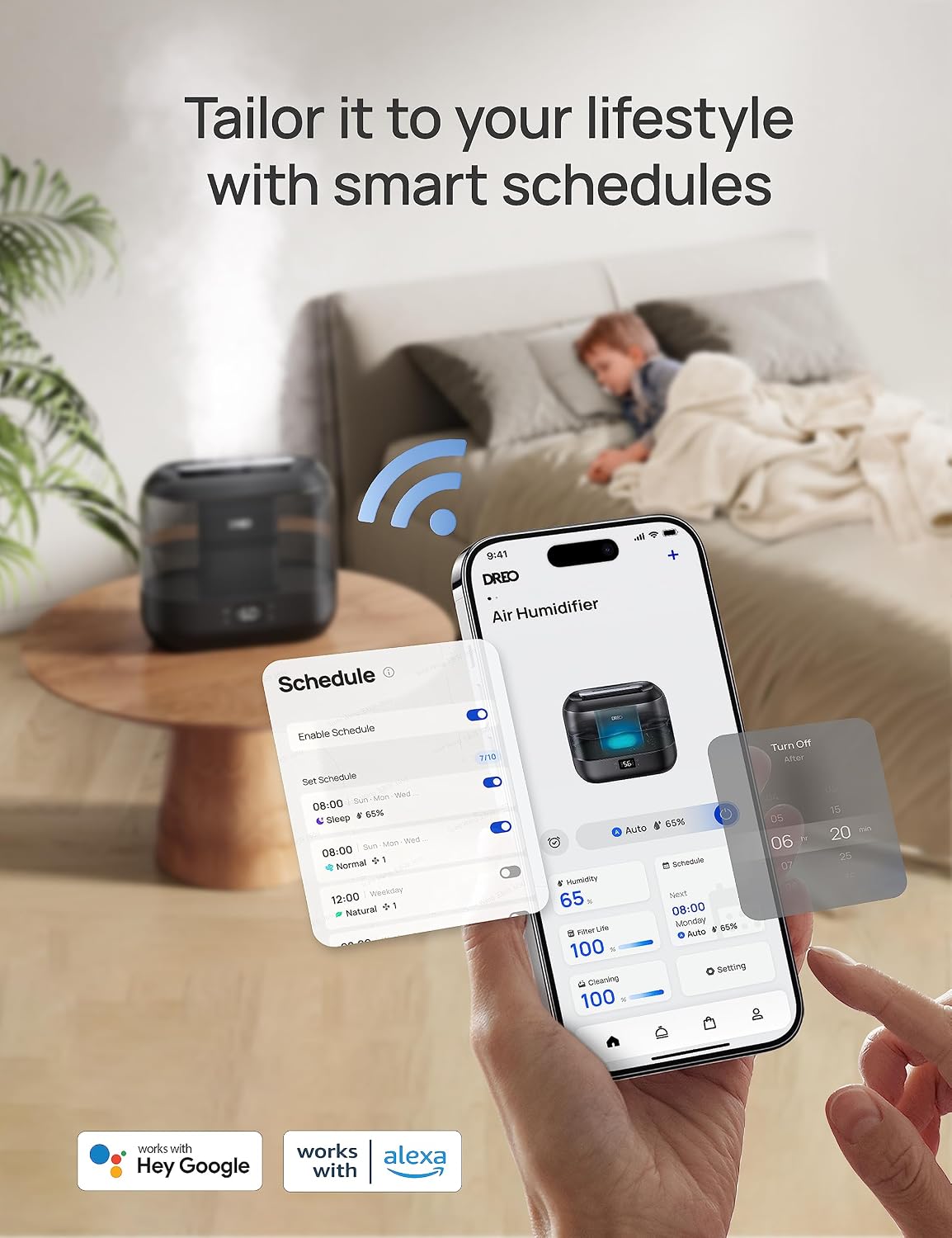 DREO Smart Humidifiers for Bedroom, 4L Cool Mist Humidifier - Image 4