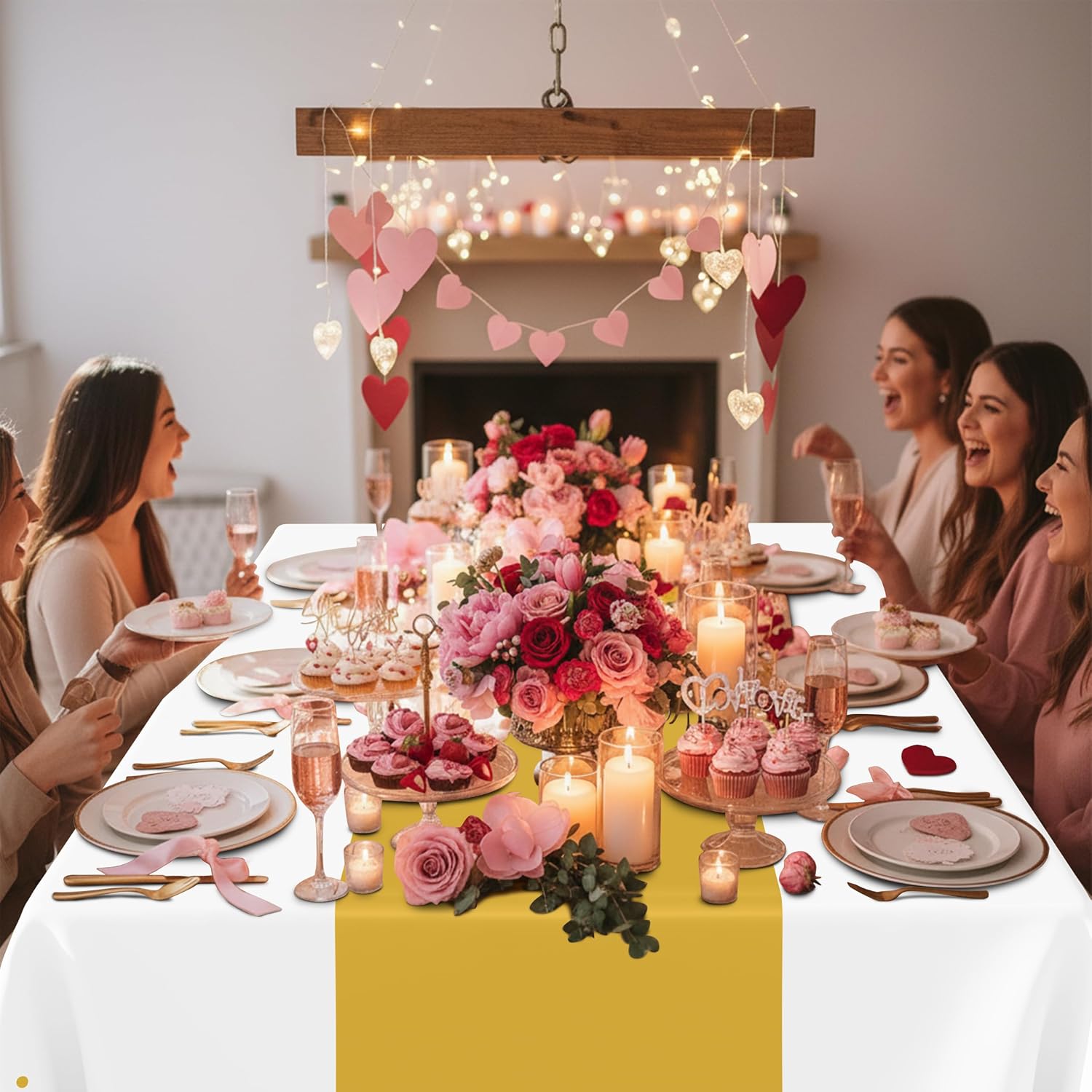 Smiry Plastic Table Cloth Disposable 12 Pack, 54 x 108 Inch Rectangle Waterproof Tablecloth, Printed Gold Table Runner Style for Birthday Weeding, Party, Leakproof & Sturdy, White and Gold - Image 6