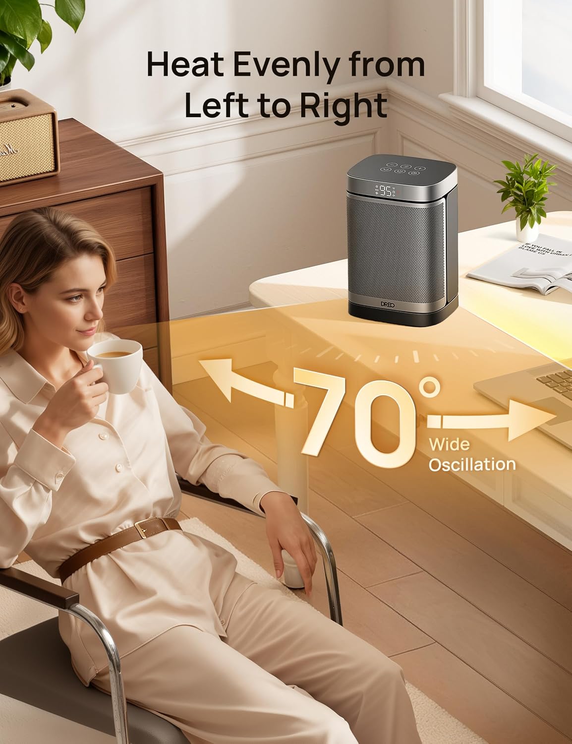 DREO Space Heater, Portable Electric Heaters for Indoor Use with Thermostat - Image 7