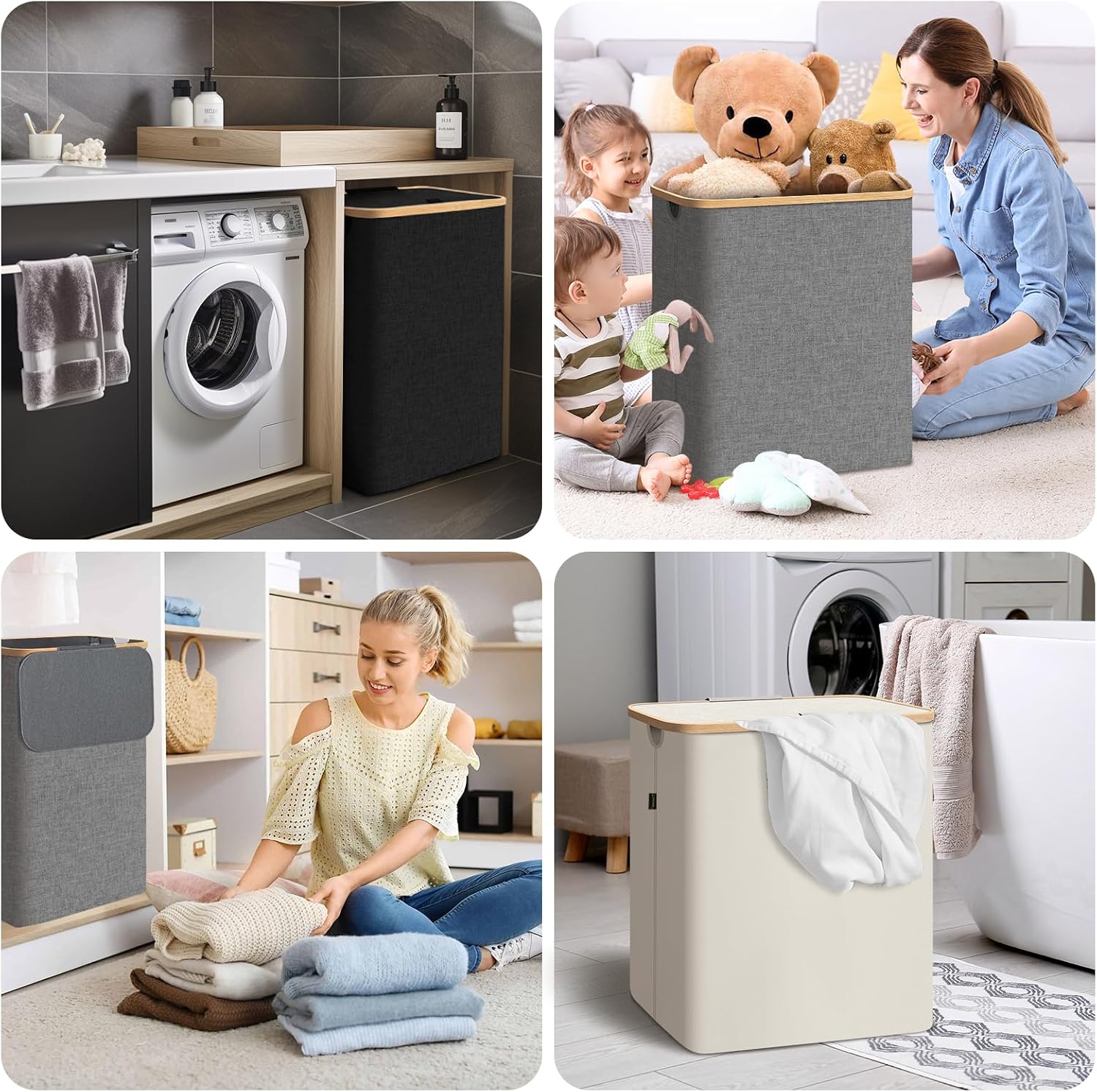 BALEINE 100L Laundry Hamper with Lid, Large Laundry Basket Bin - Image 7