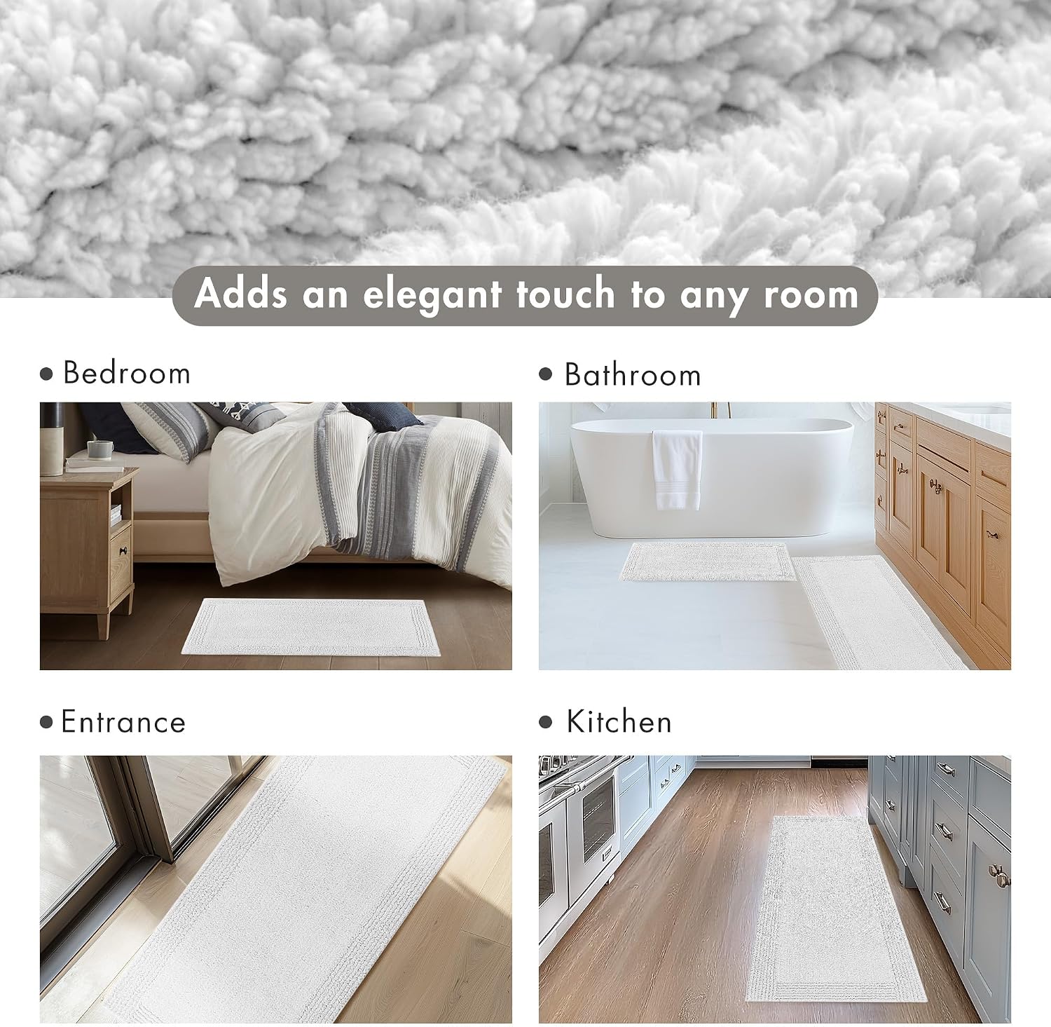 Madison Park Splendor Reversible 100% Cotton Bath Rug, 21 x 34, Grey - Image 7
