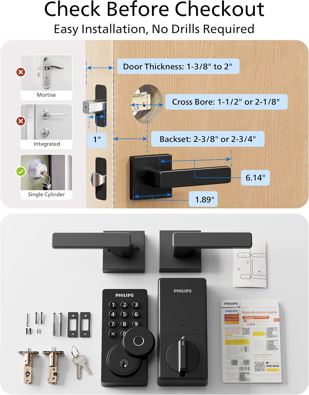 Philips WiFi Keypad Deadbolt with Handle, Built-in WiFi, APP Remote Control - Image 9