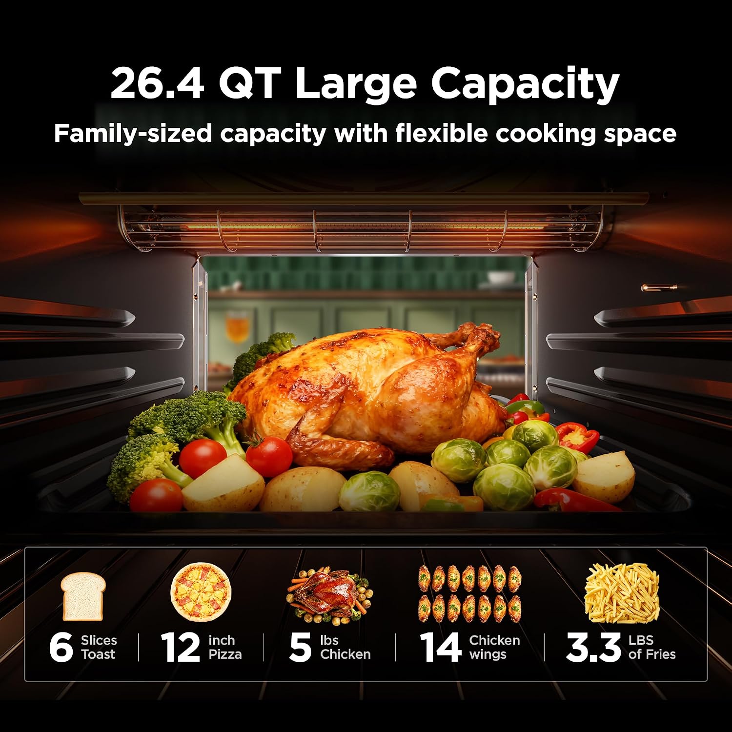 Midea Flexify Pro French Door Air Fryer Toaster Oven, 26.4 QT - Image 9