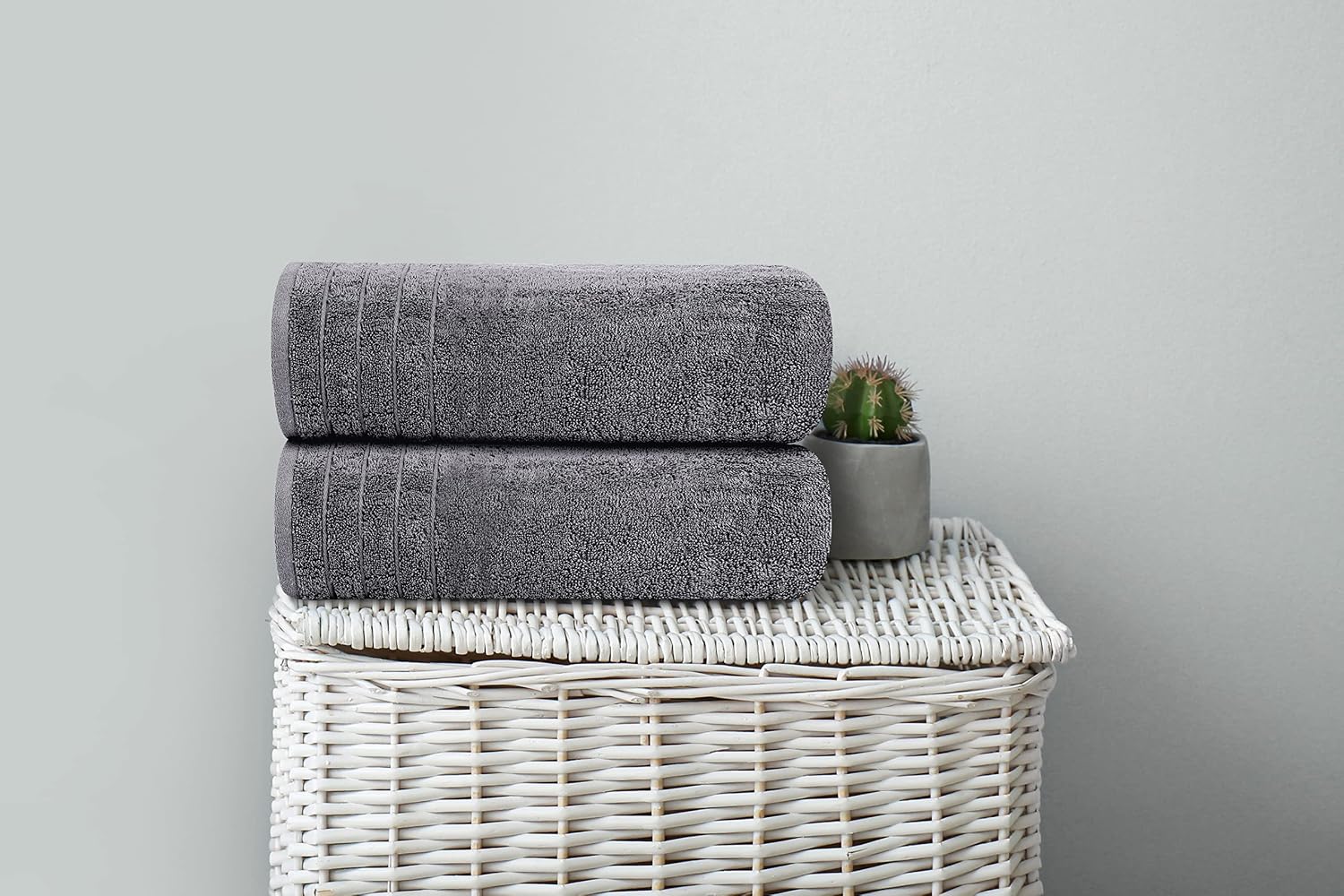 Tens Towels 4 Piece Extra Large Bath Towels 30 x 60 Inches, Dark Grey - Image 2