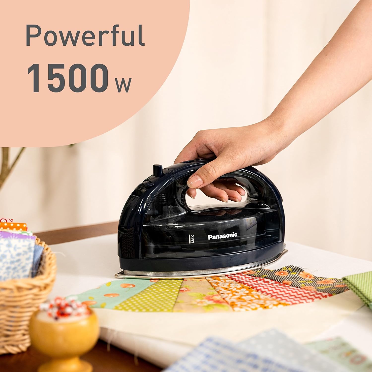 Panasonic NI-WL700A Cordless Steam/Dry Iron, 1500W, Black/Dark Blue - Image 4