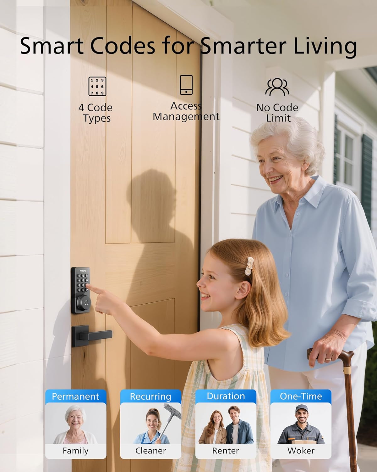 Philips WiFi Keypad Deadbolt with Handle, Built-in WiFi, APP Remote Control - Image 5