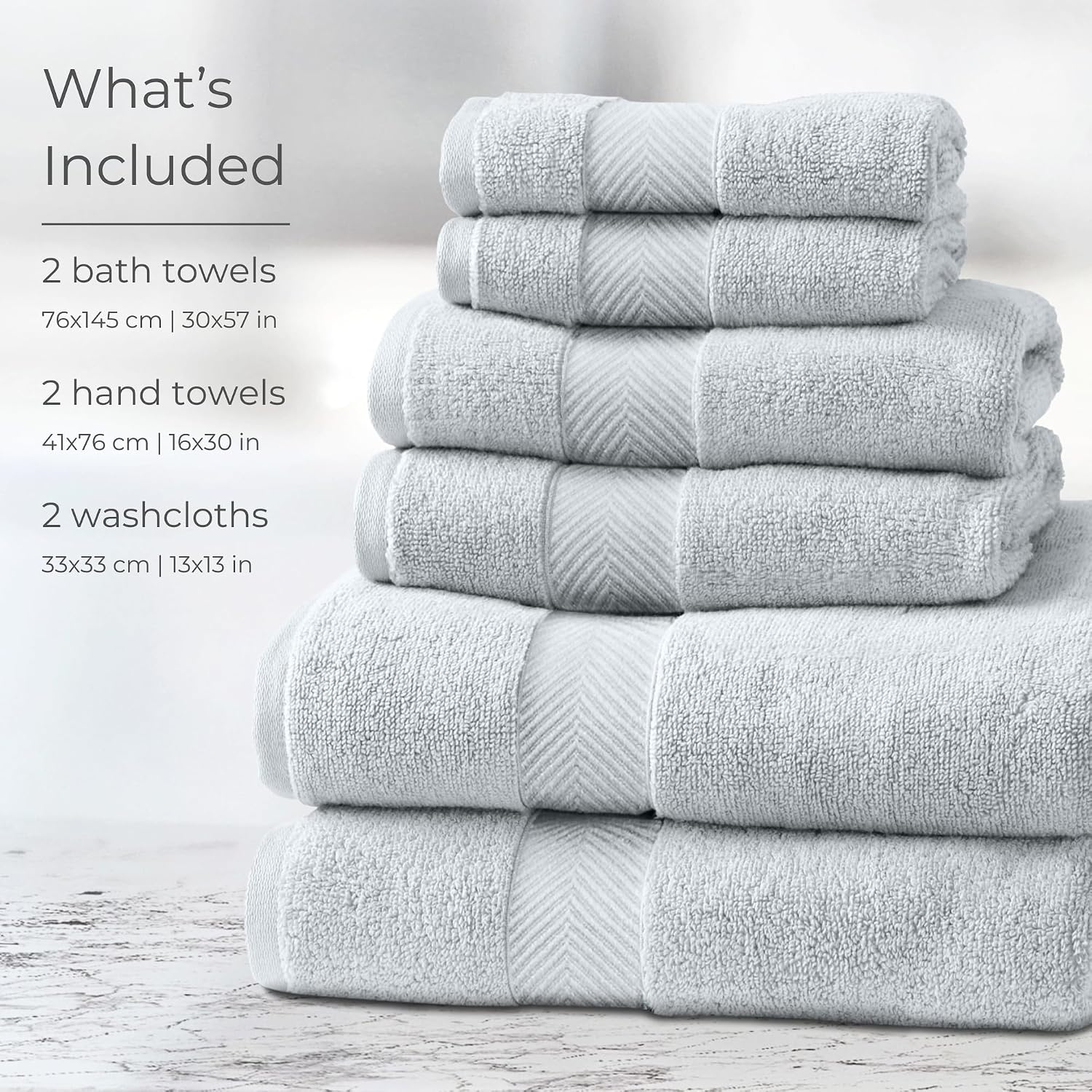 Viscose from Bamboo Bath Towels Set of 6 - Extra Plush 700 GSM Quick Dry Cotton Blend for Luxury Bathroom Comfort - Super Soft, Large, Absorbent - Mist - Image 5