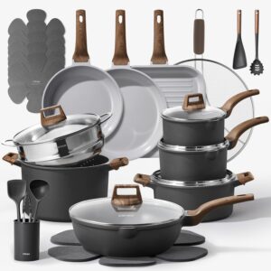 CAROTE 29pcs Ceramic Cookware Sets,...