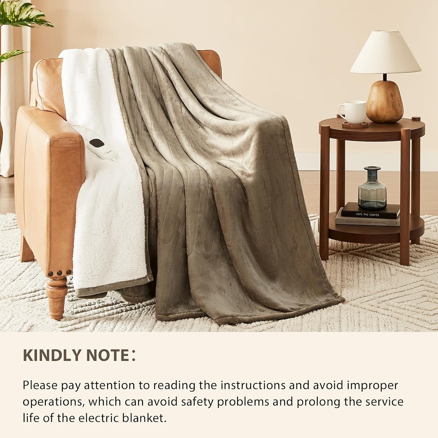Homemate Electric Heated Heating Blanket Queen Size 84x90 Dual Control ETL - Image 6