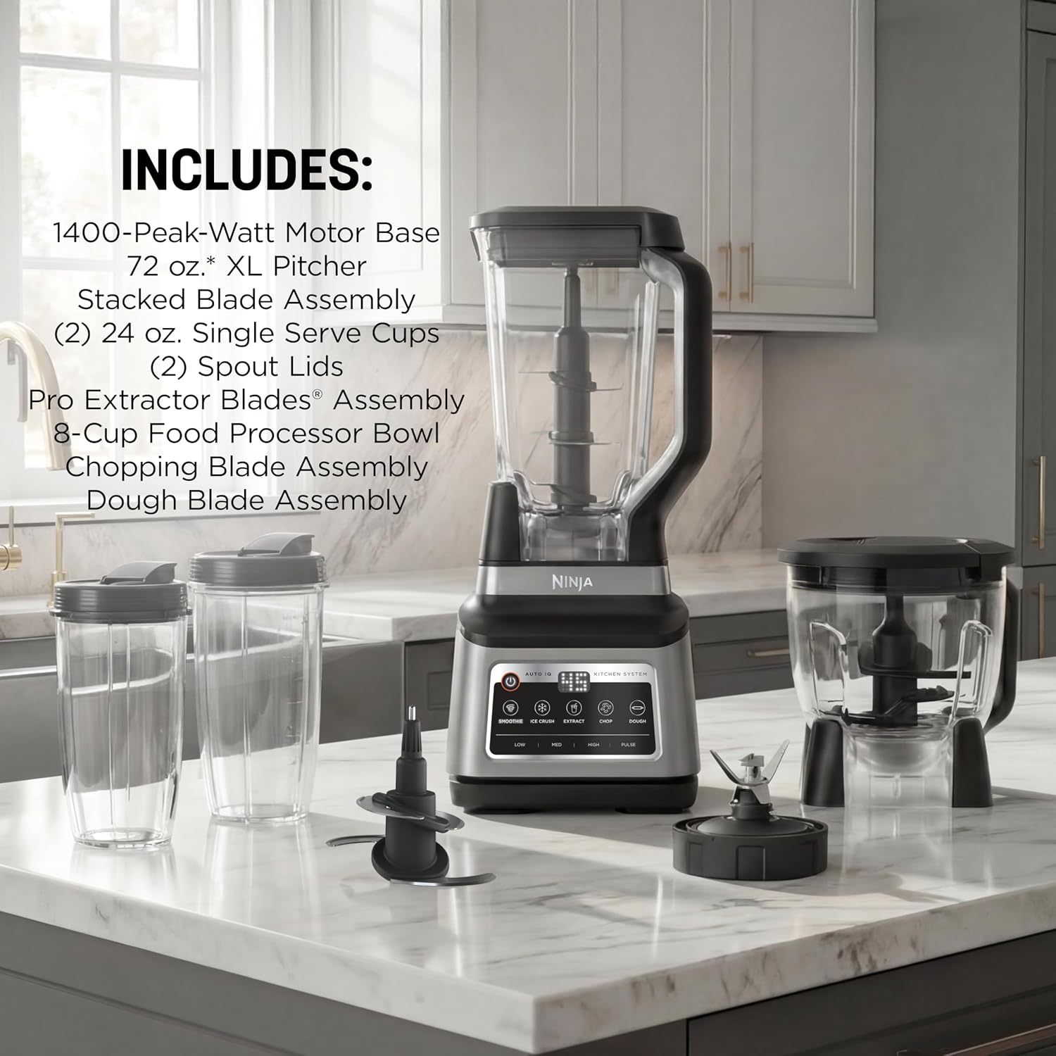 Ninja BN801 Professional Plus Kitchen System, 1400WP, Auto-iQ, Grey - Image 7