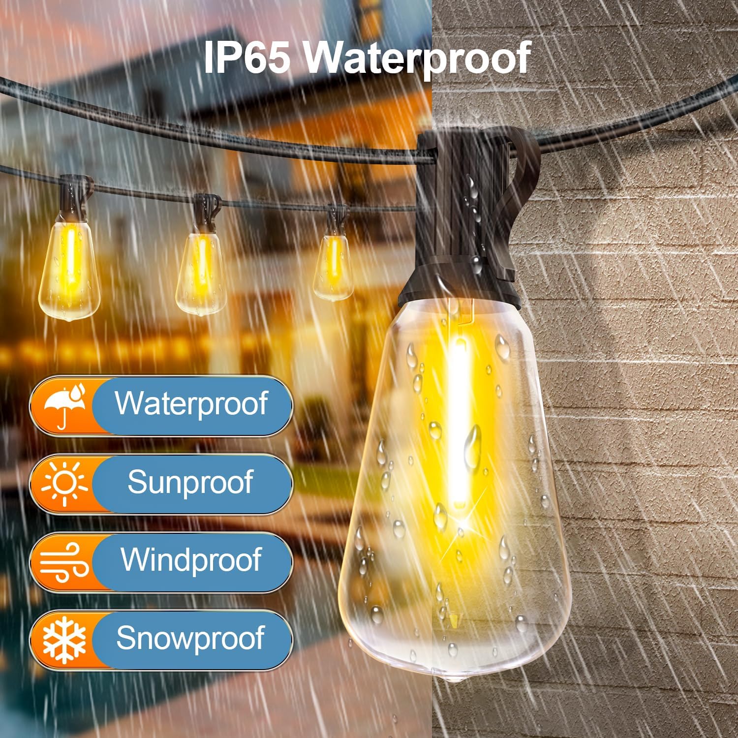Outdoor Lights String Patio Outside - 100ft 30M LED Waterproof Light ST38 - Image 5