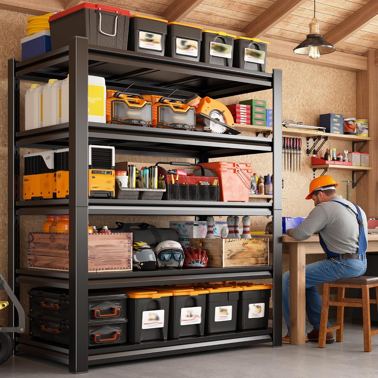 REIBII 5 Tier Garage Shelving for Garage, Adjustable Metal Shelving - Image 5
