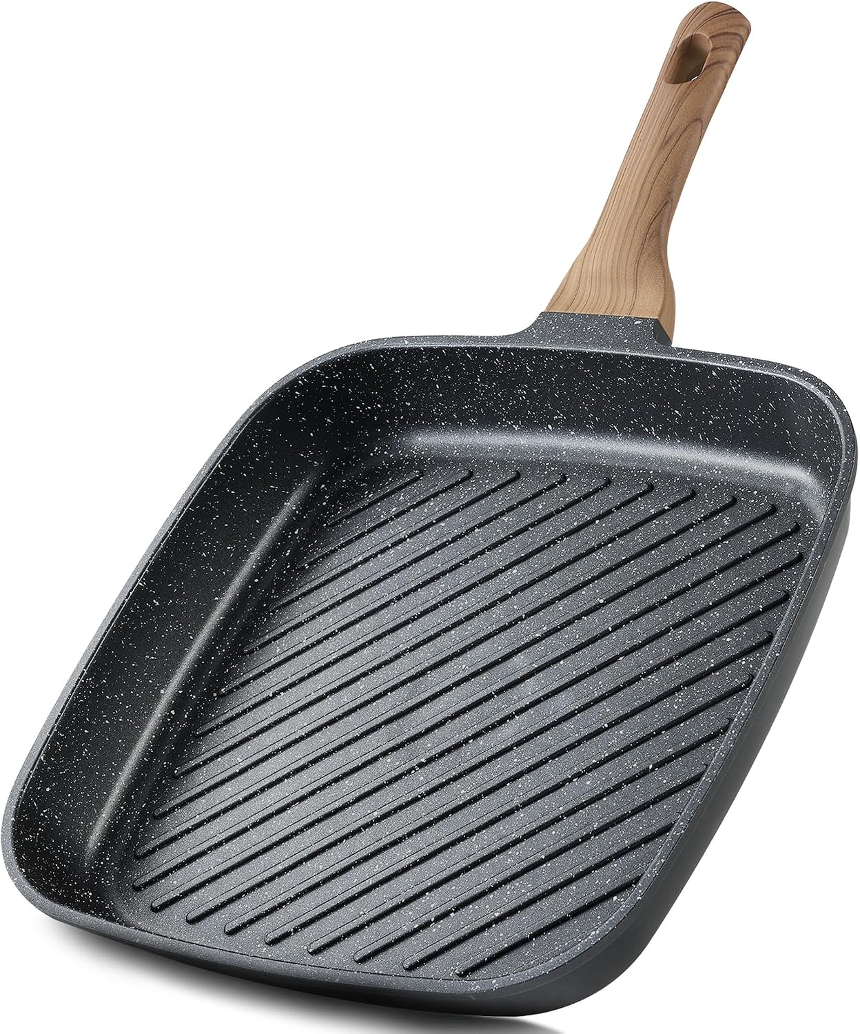 CAROTE 11 Inch Nonstick Grill Pan for Steak, Premium Granite Coating