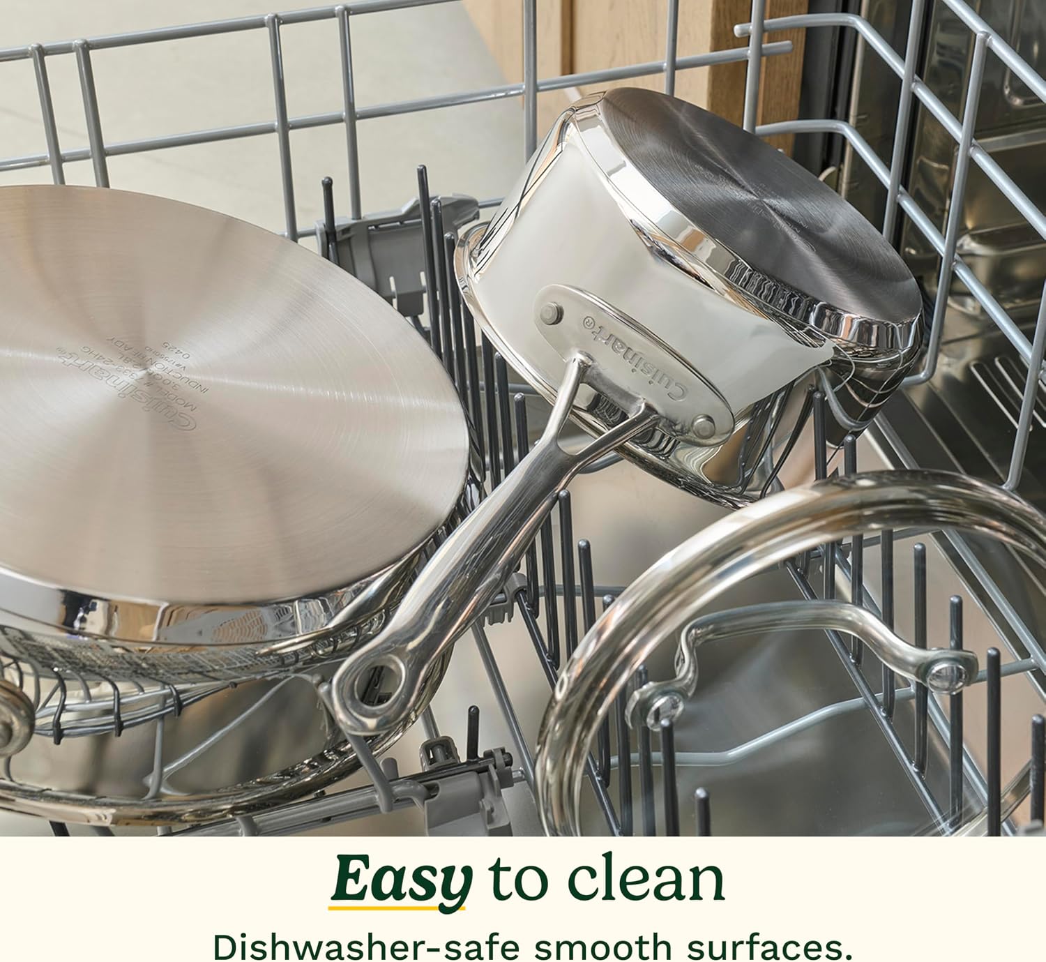 Cuisinart Chef’s Classic 11-Piece Stainless Steel Pots and Pans Set, Cookware Set Compatible with Induction, Electric, Gas Cooktops, Aluminum Core for Even Heat, Cool Grip Handles, Dishwasher Safe - Image 5