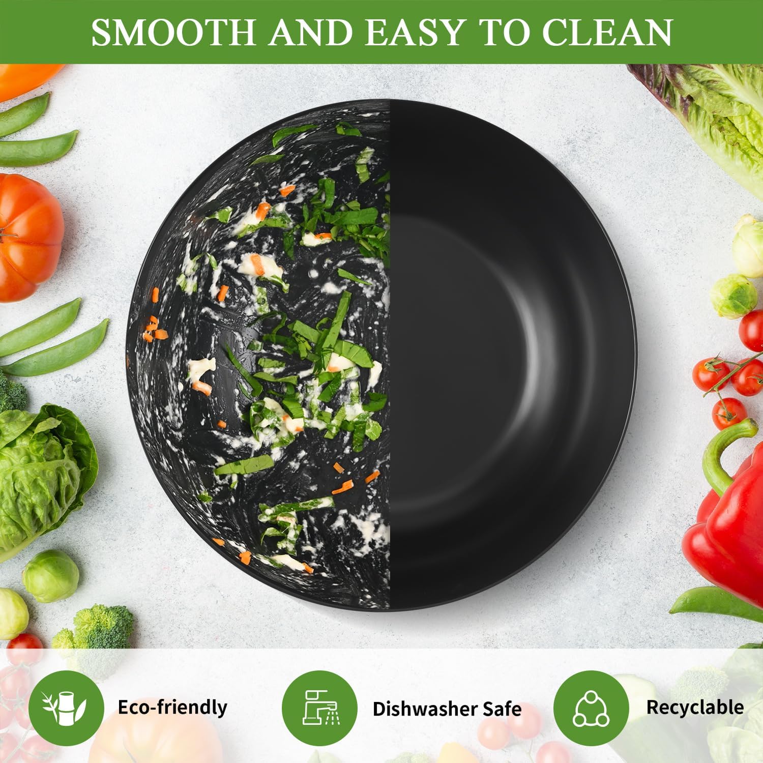 LOVYANXUE Salad Bowl with Lid, 12" Extra Large Bamboo Fiber Salad Bowl with Servers Set for Kitchen, Nature Bamboo Mixing and Serving Bowl with Lid, Spoon and Fork for Fruits,Salads and Vegetables - Image 5