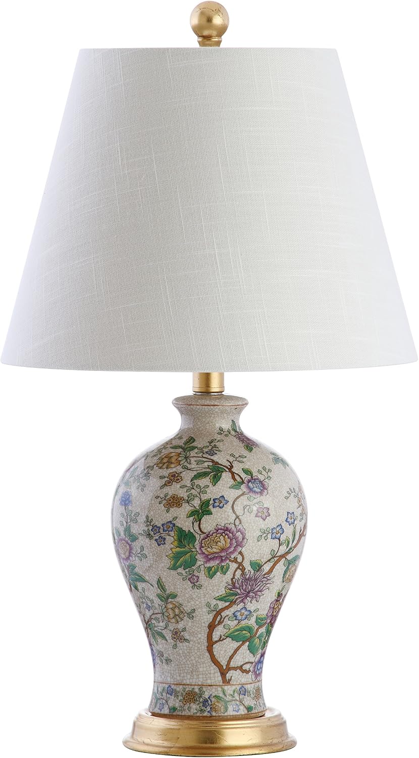 JONATHAN Y Grace 24" French Country Floral Urn Ceramic Lamp, Multi-Colored