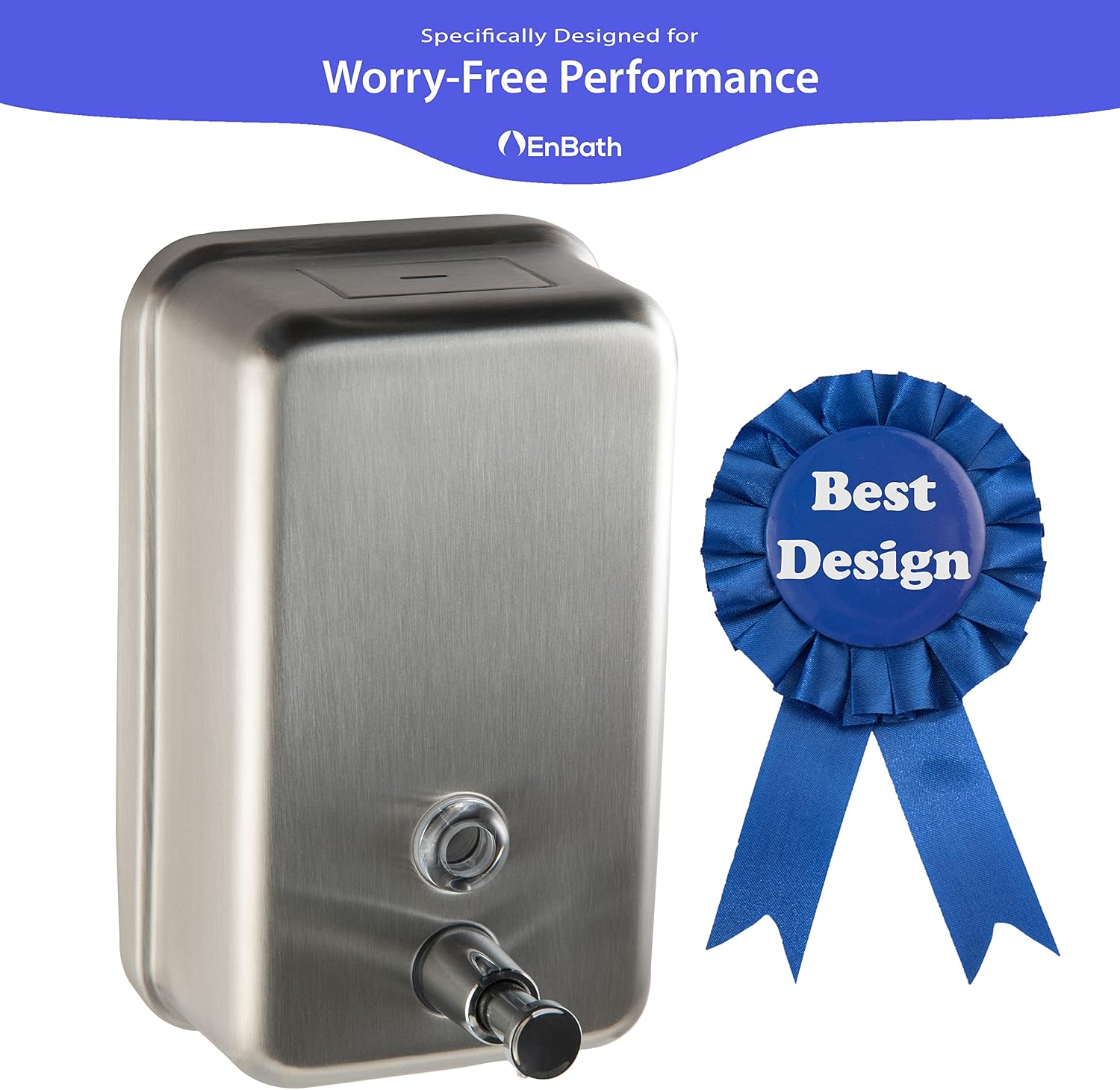 Commercial Soap Dispenser Wall Mount, 304 Stainless Steel & Solid Brass Pump Core, Industrial Grade Hand Soap Dispenser with Corrosion-Proof Lining for Bathrooms & Kitchens, 37oz/1100ml ADA Compliant - Image 6
