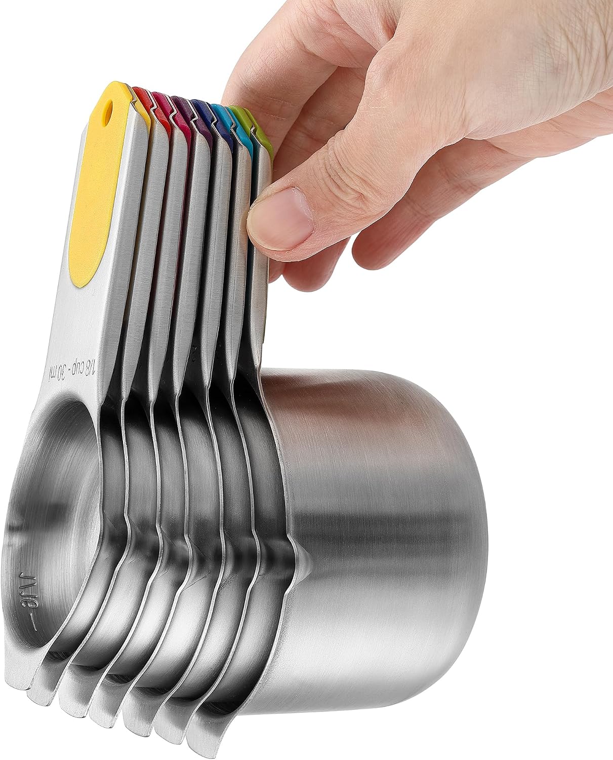 Spring Chef 15 Magnetic Measuring Cups & Spoons Set w/Levelers, Multicolor - Image 9