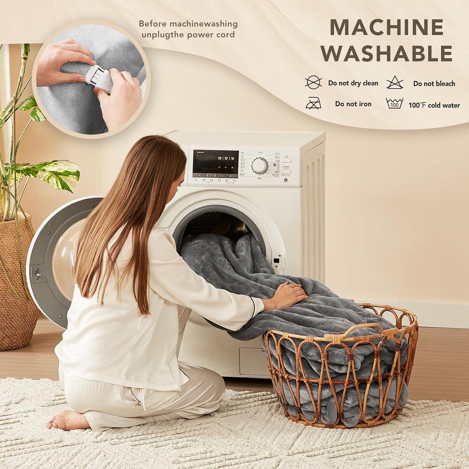 Homemate Electric Heated Heating Blanket Queen Size 84x90 Dual Control ETL - Image 8