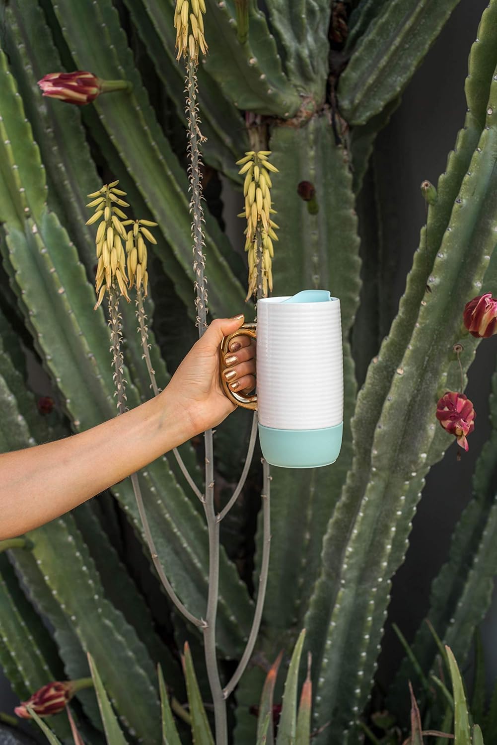 Ello Jane 18oz Ceramic Travel Mug with Handle, Splash-Resistant Slider Lid and Built-in Coaster, Perfect for Coffee and Tea, BPA Free, Dishwasher Safe, Holiday Gift Her Him, Yucca - Image 7