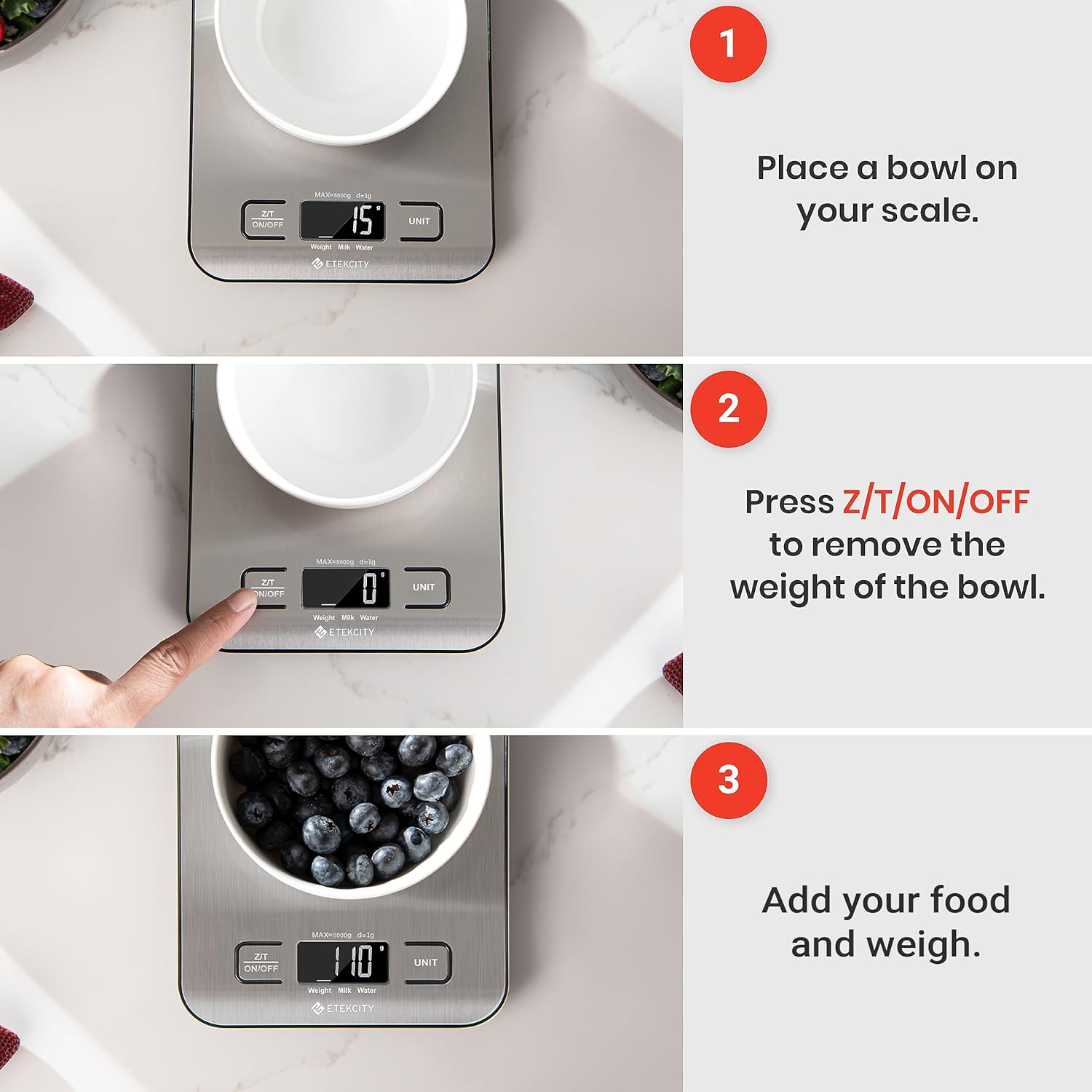 Etekcity Food Kitchen Scale, Digital Grams and Ounces, 11lb - Image 6